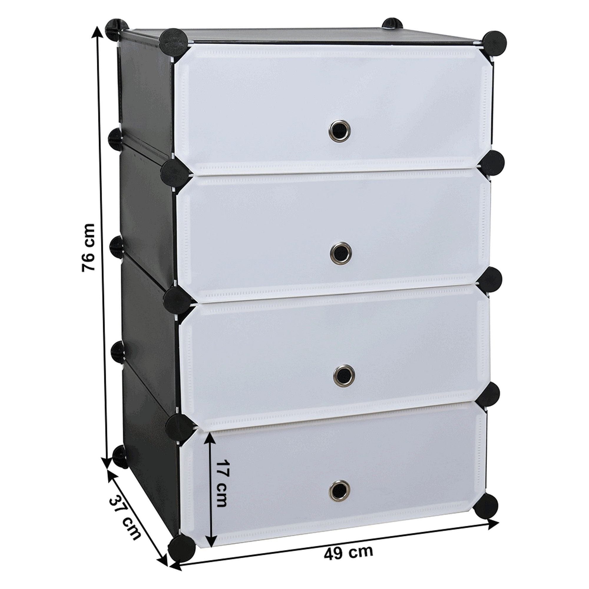 Pantofar PORET, negru/alb, plastic/metal, 49x37x76 cm