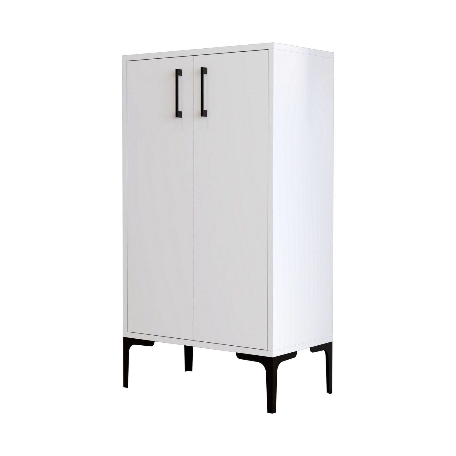 Pantofar PRAG, alb, PAL melaminat, 60x35x111 cm