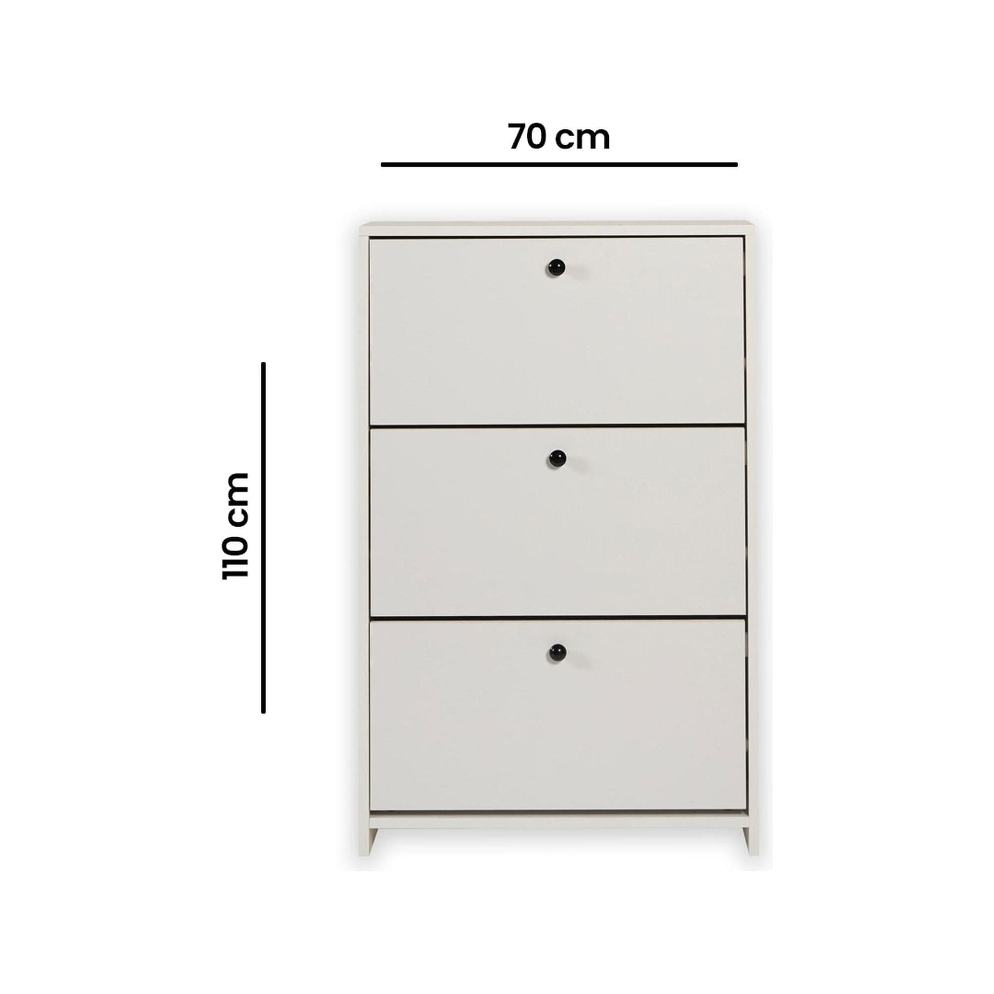 Pantofar TUVALLE 022, alb, PAL melaminat, 70x26x110 cm