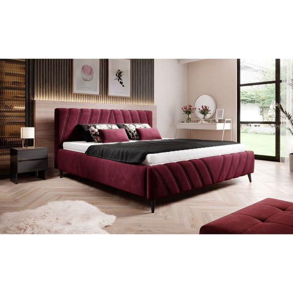 Pat CALYPSO SR 160x200, stofa catifelata bej - Element 17, Gama Premium, cu suport saltea si sistem de reglare