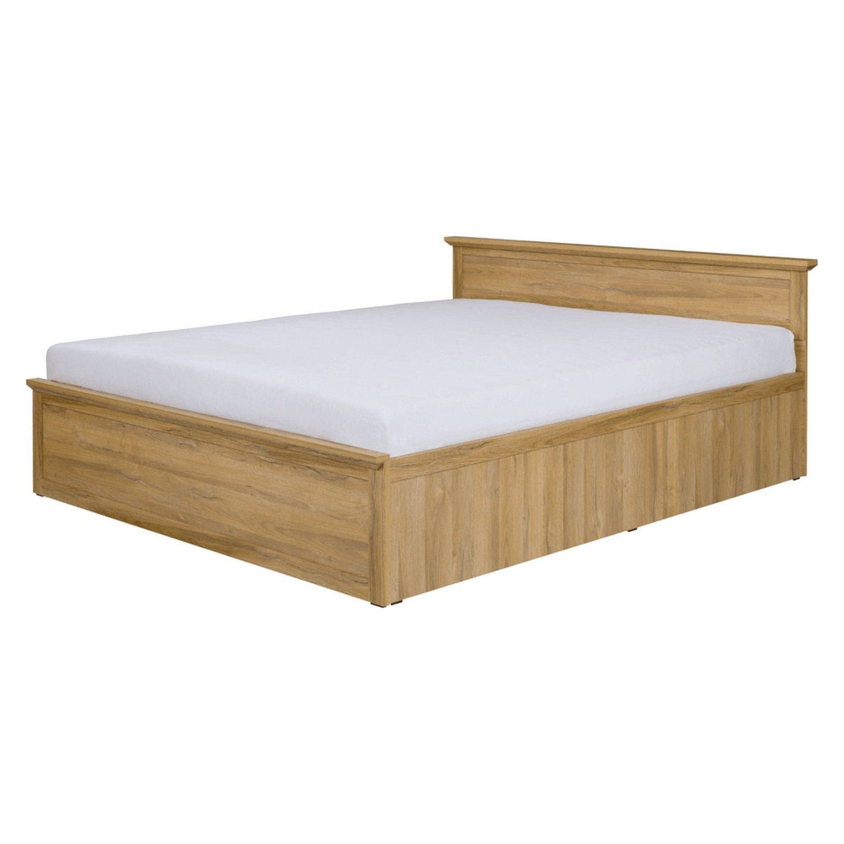 Pat LEON MZ21 160x200, stejar grandson, DTD laminat, cu somiera