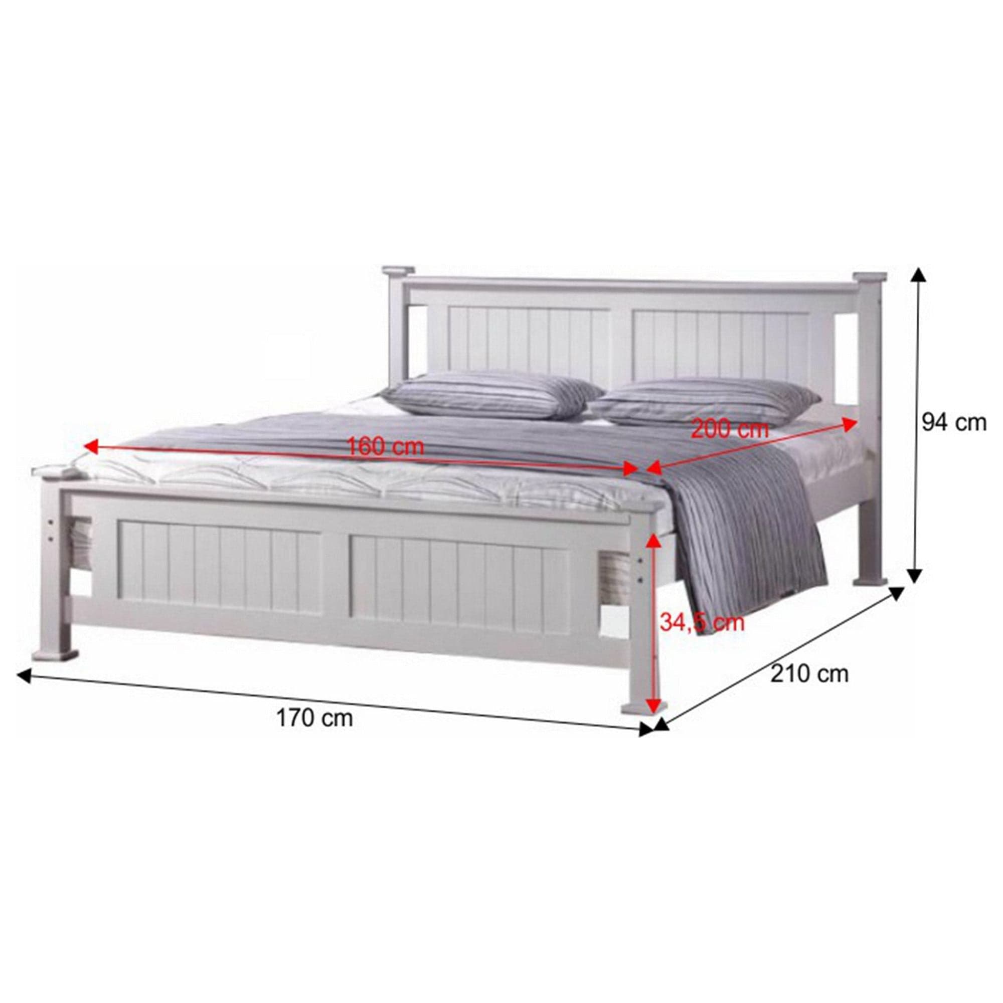 Pat LUCAS NEW 160x200, alb, cu somiera