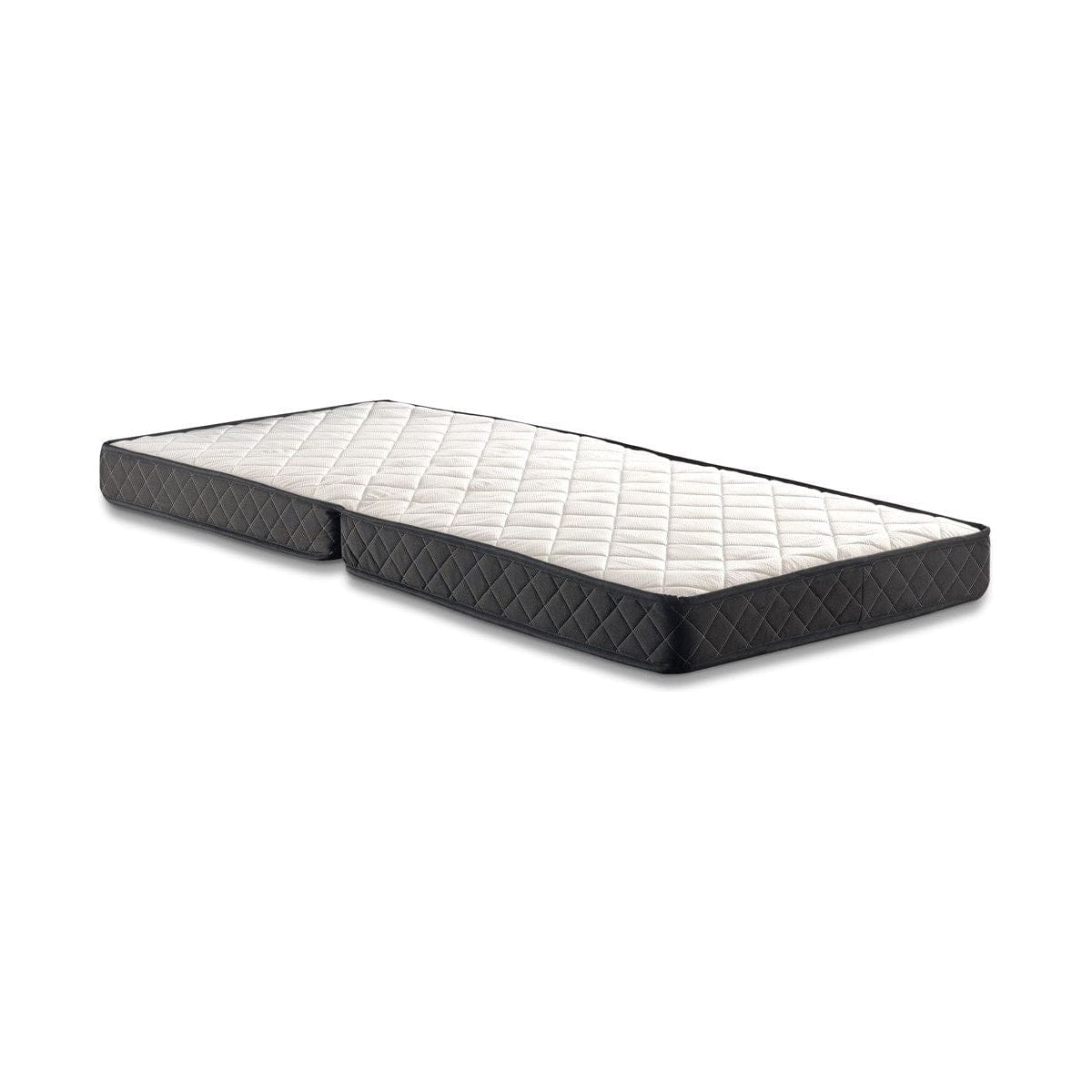 Pat pliabil XL Katlanir 90x200, stejar/negru, placaj/metal, cu saltea si somiera