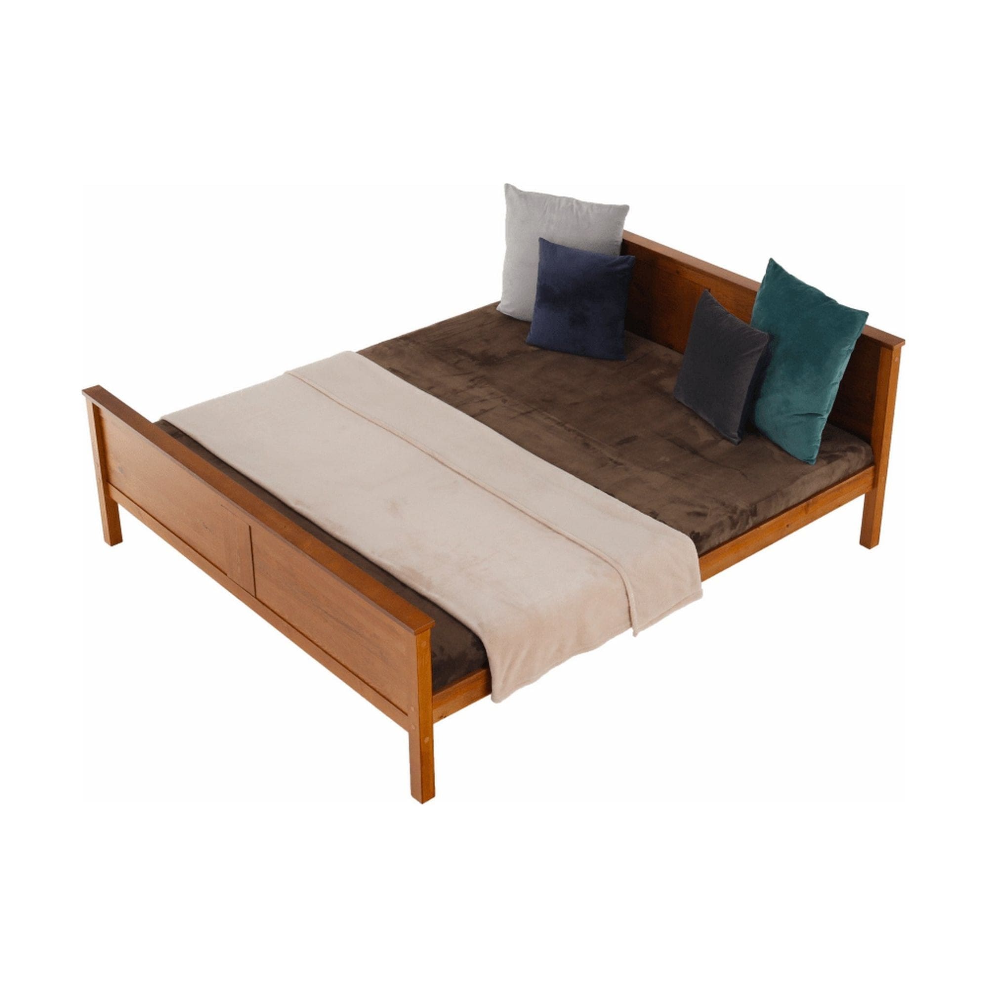 Pat PROVO 160x200, stejar, lemn, cu somiera