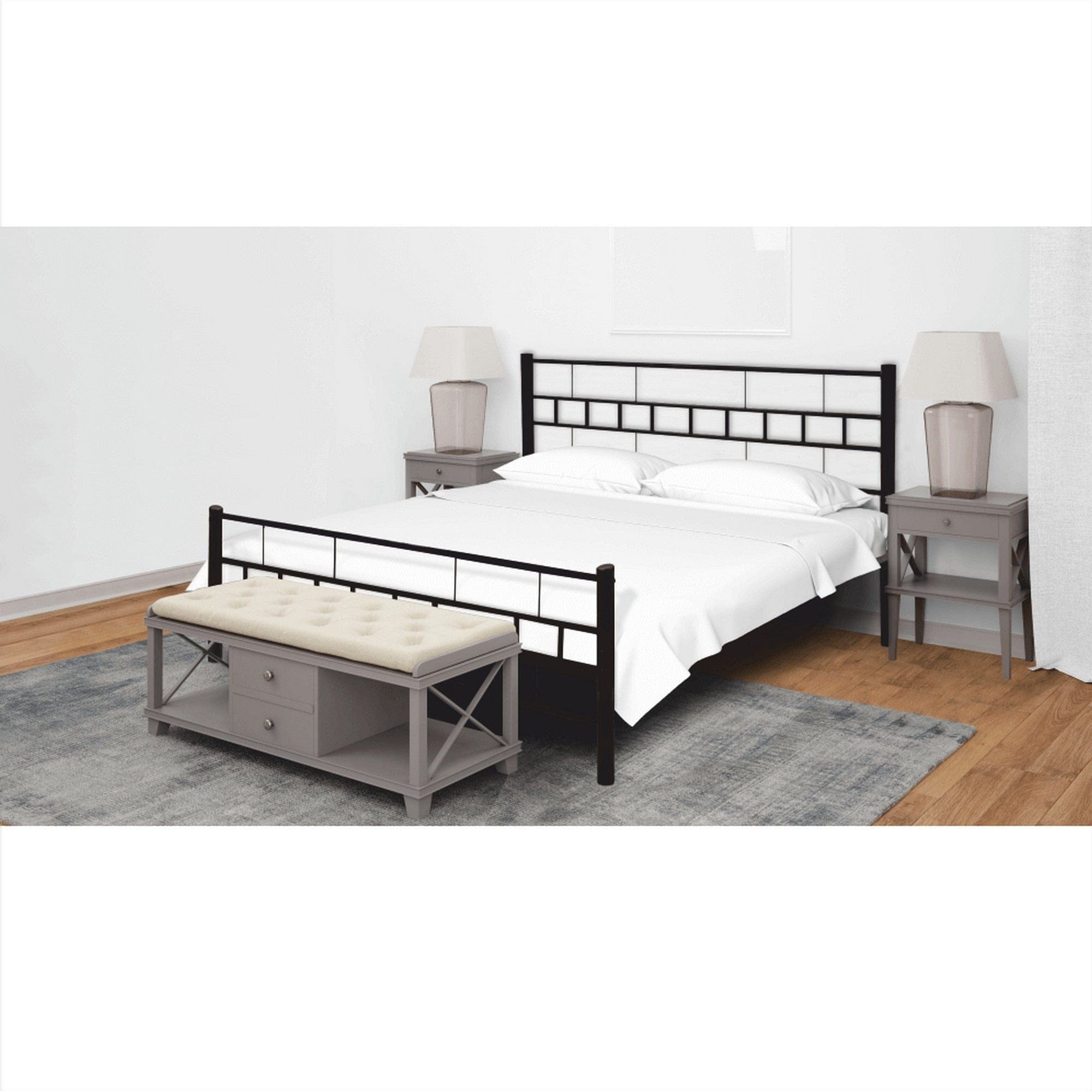 Pat TAJGI 180x200, negru, metal, cu somiera