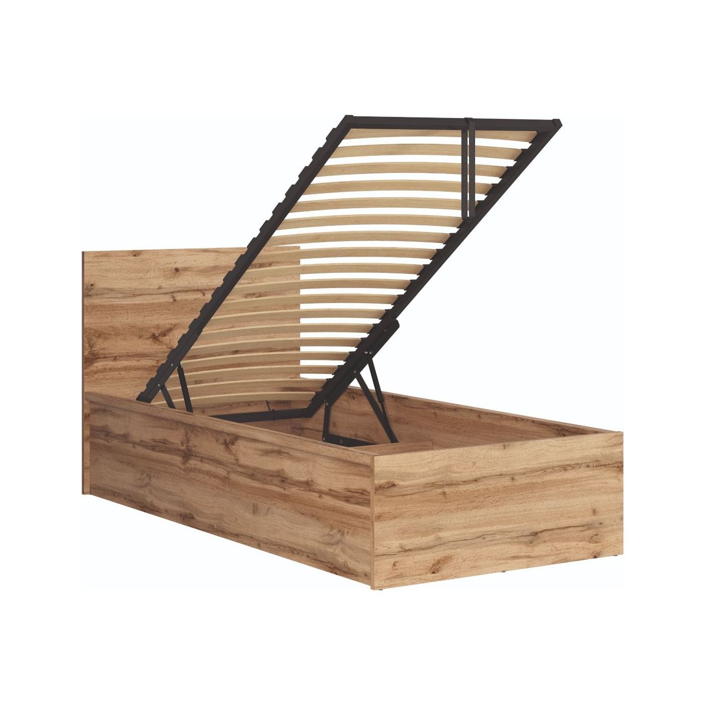 Pat Tetrix 90x200, stejar wotan, PAL/metal, cu somiera