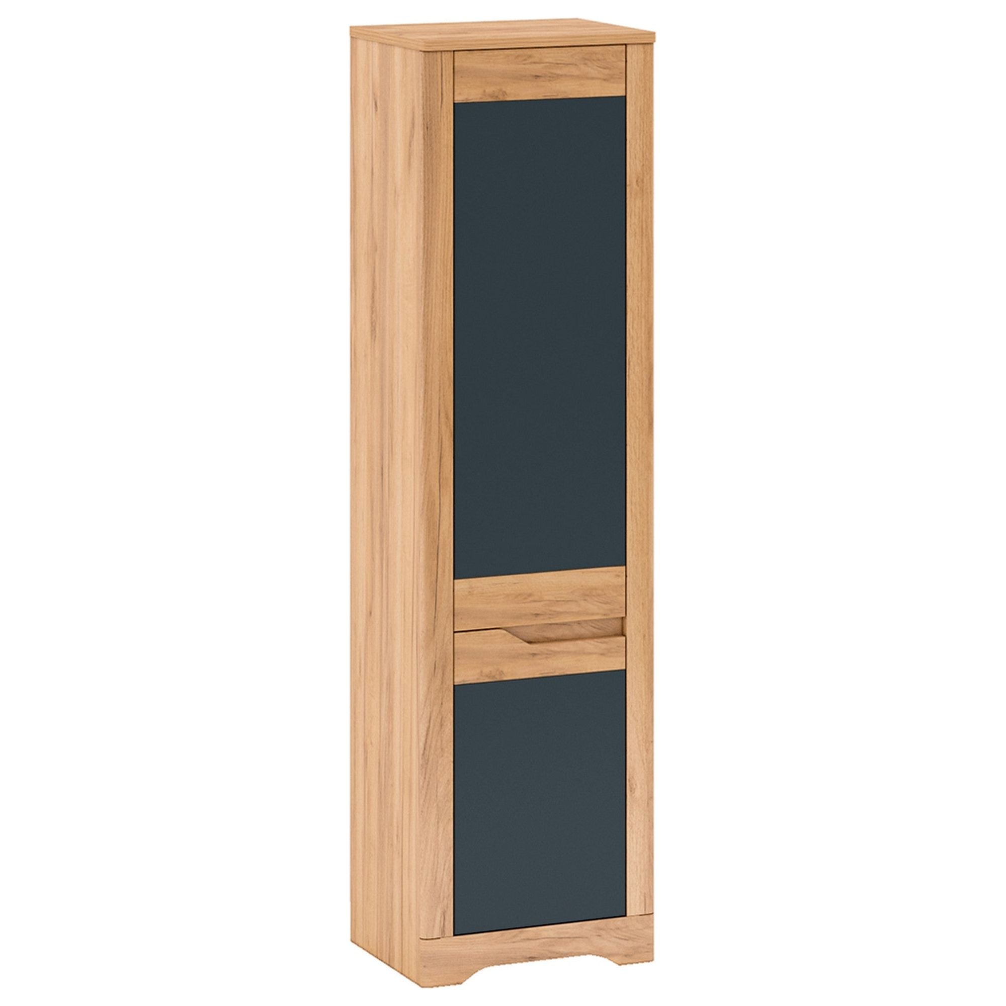 Dulap FIDEL V2,  stejar craft auriu/gri grafit, DTD laminat, cu 2 usi, cu deschidere dreapta, 55x42x201 cm