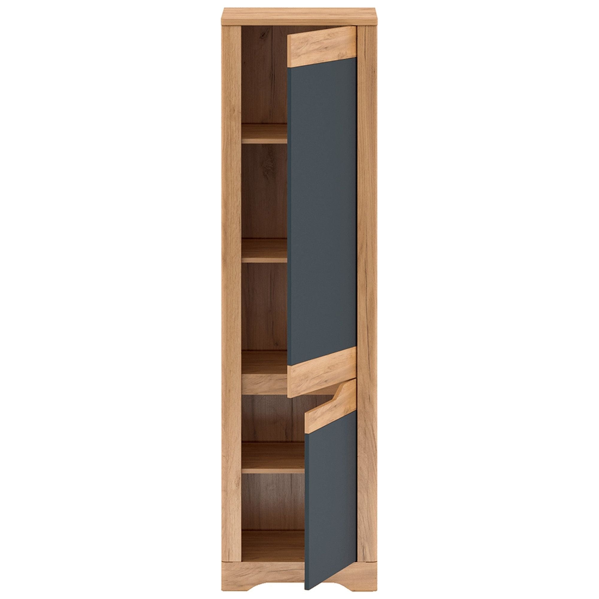 Dulap FIDEL V2,  stejar craft auriu/gri grafit, DTD laminat, cu 2 usi, cu deschidere dreapta, 55x42x201 cm