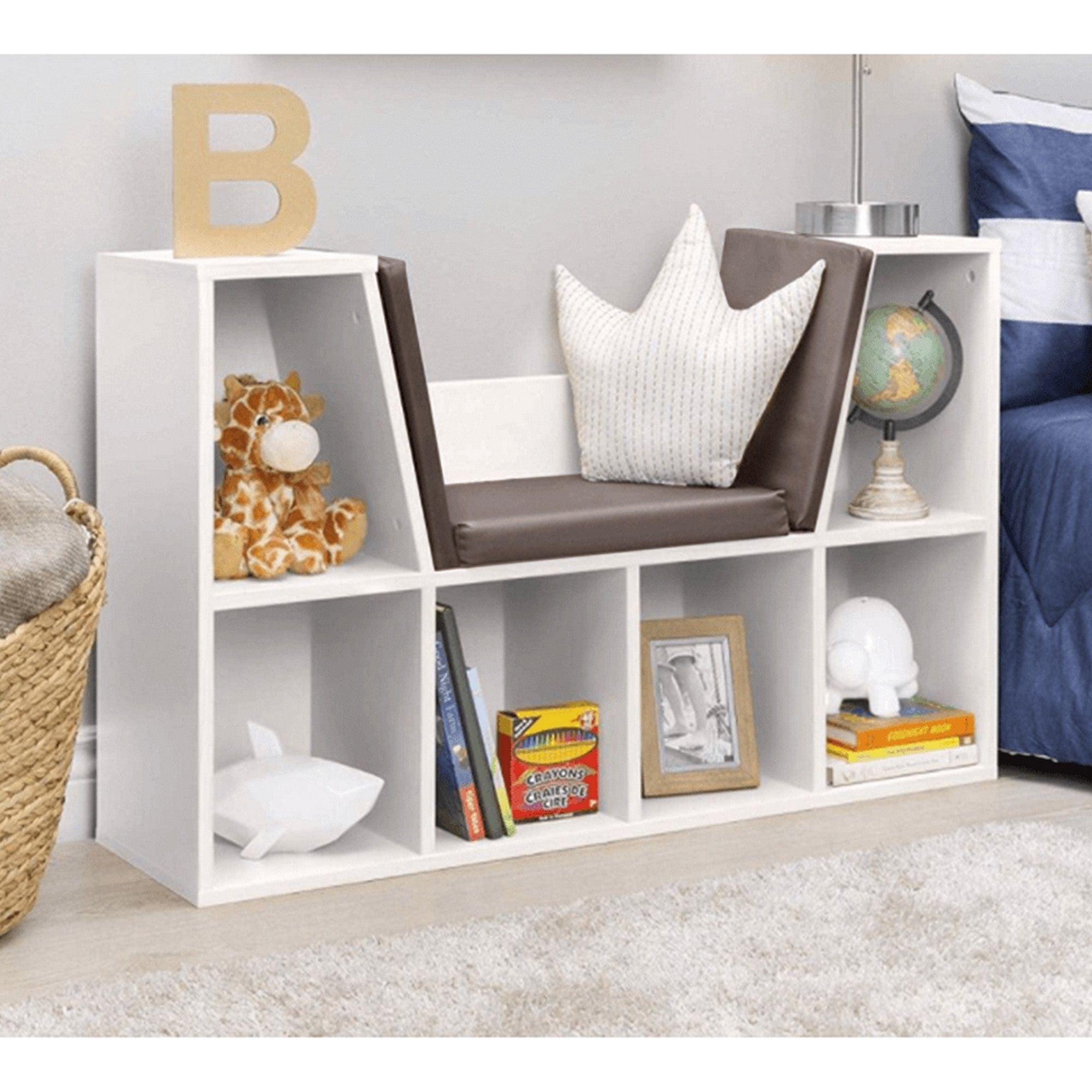 Organizator FERIA laminat, alb/maro, 112x27x61 cm