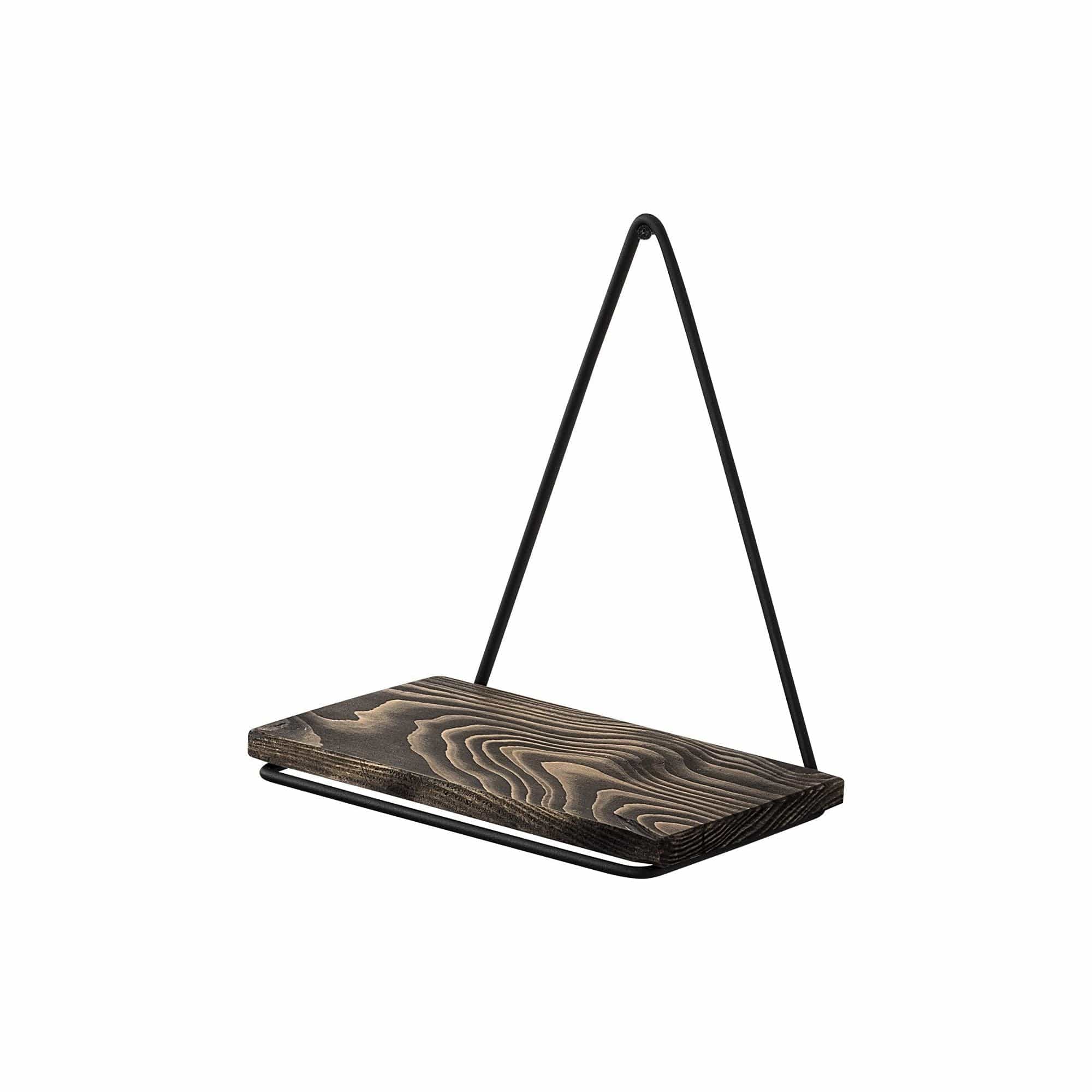 Polita BEGONIA, nuc/negru, lemn/metal, 27x15x28 cm