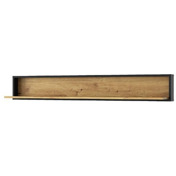 Polita BOSCO, stejar artisan maro/negru, PAL laminat, 150x20x22 cm