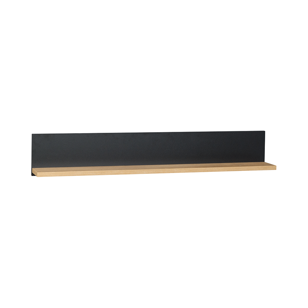 Polita SIRAN TYP 10, stejar lefkas/negru, DTD laminat, 120x18x20 cm