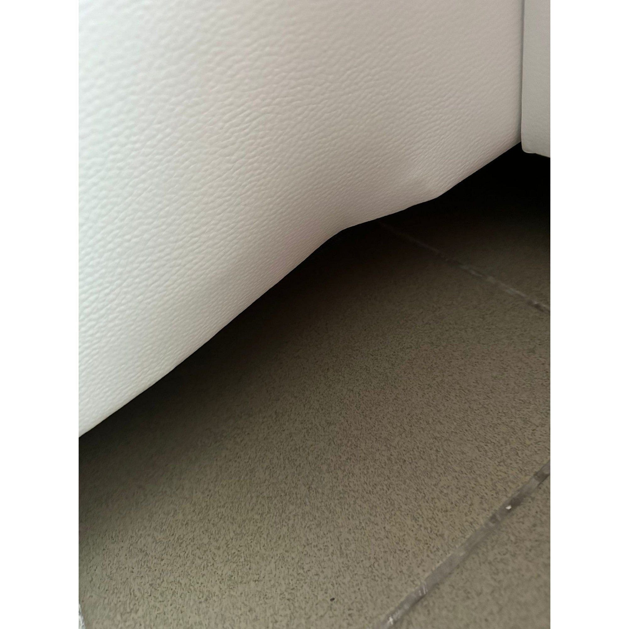 PRODUS RESIGILAT - Coltar extensibil ARON, sezlong stanga, stofa clasica rosie - METRO 59/piele ecologica alba - BRANCO 19, 250x160x75 cm