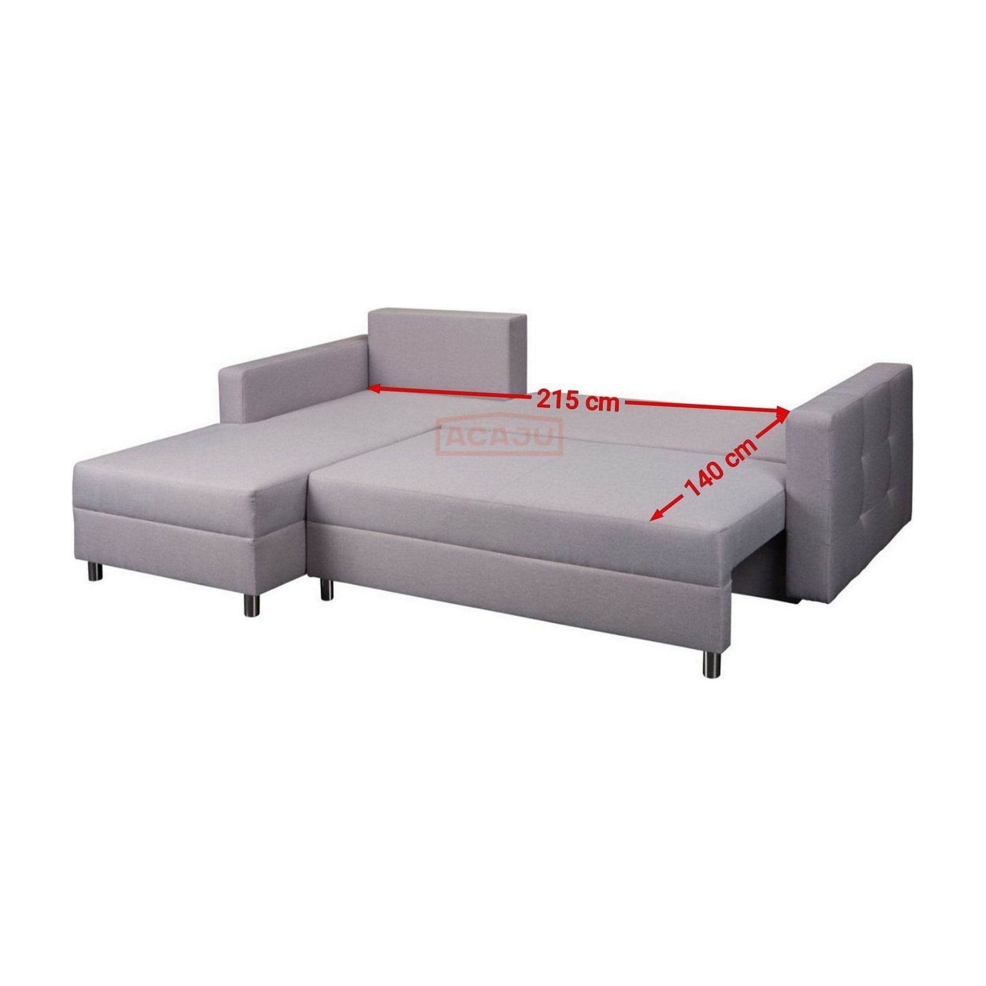 PRODUS RESIGILAT - Coltar extensibil ARON, sezlong stanga, stofa clasica rosie - METRO 59/piele ecologica alba - BRANCO 19, 250x160x75 cm
