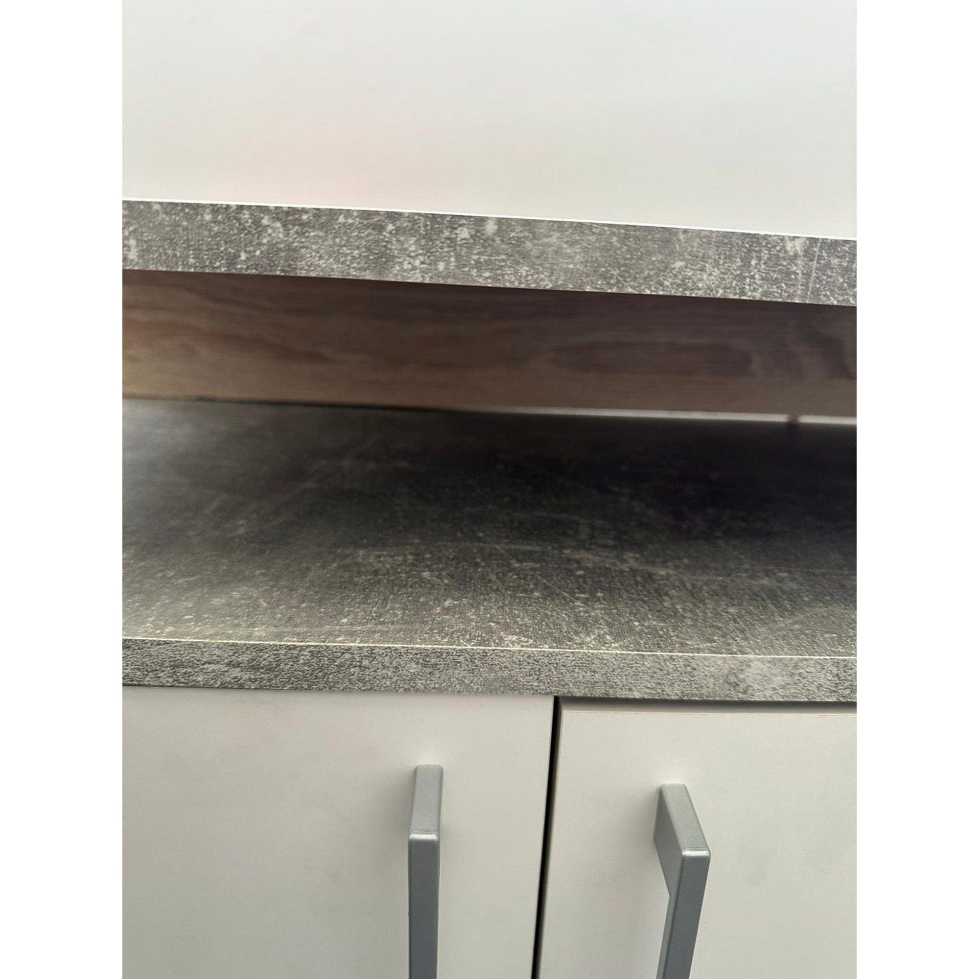 PRODUS RESIGILAT - Comoda cu sertare si usi DRIFT, alb-gri beton, 139x34x90 cm