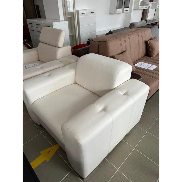 PRODUS RESIGILAT - Fotoliu BELLAGIO, piele alba - CAYENNE 1111, 100x95x85 cm