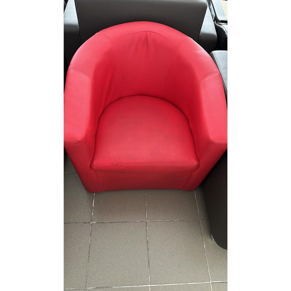 PRODUS RESIGILAT - Fotoliu Olga, rosu, piele ecologica, 68x68x68 cm