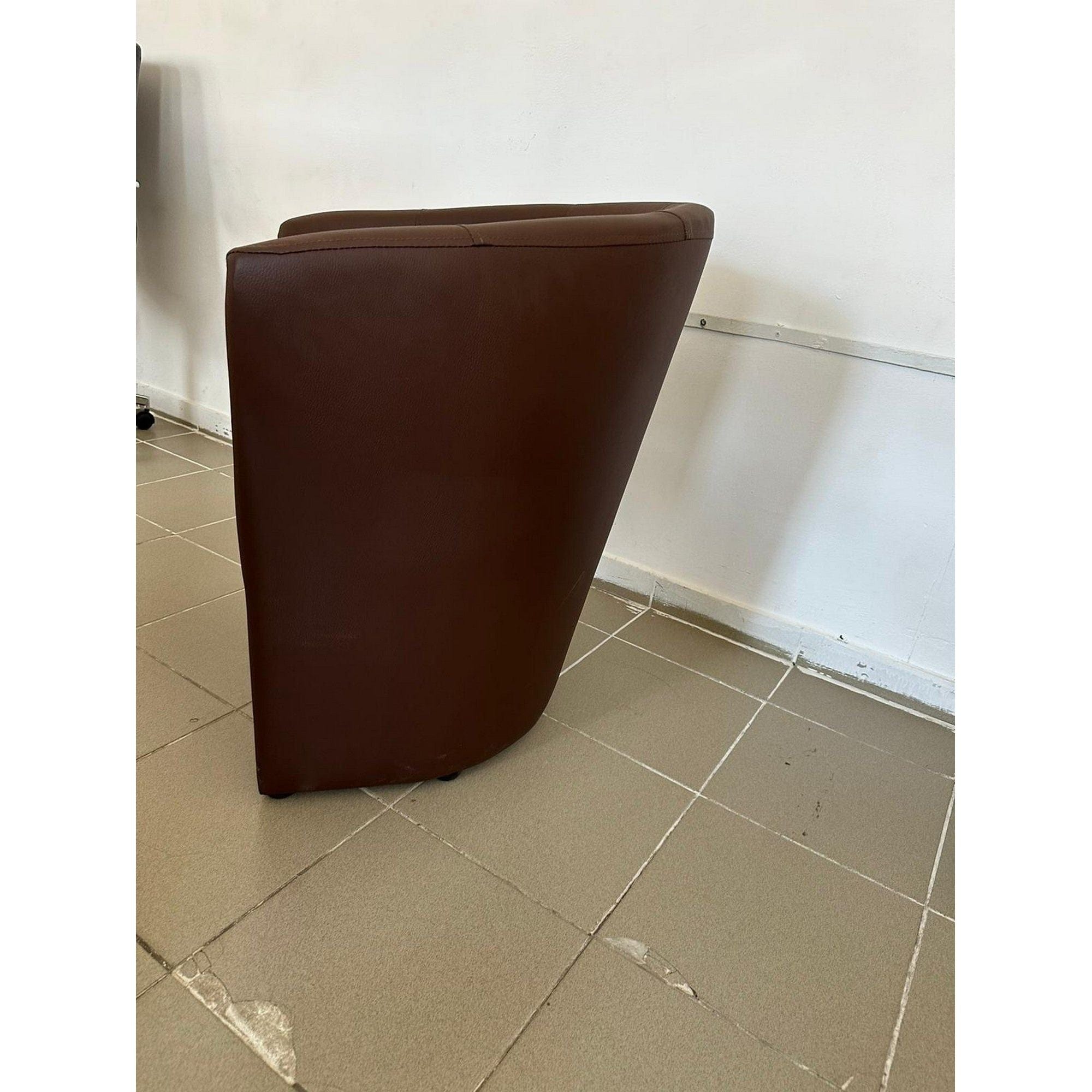 PRODUS RESIGILAT - Fotoliu TM-1, piele ecologica maro, 67x60x76 cm