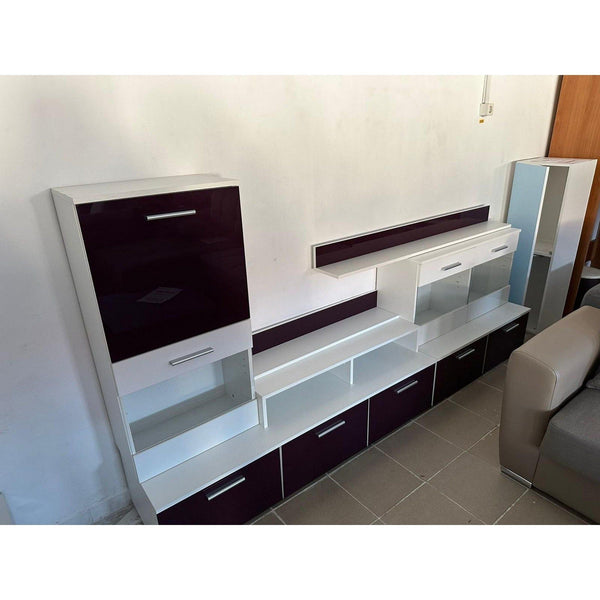 PRODUS RESIGILAT - Living Logo II, alb/violet lucios, PAL, 250x42x190 cm