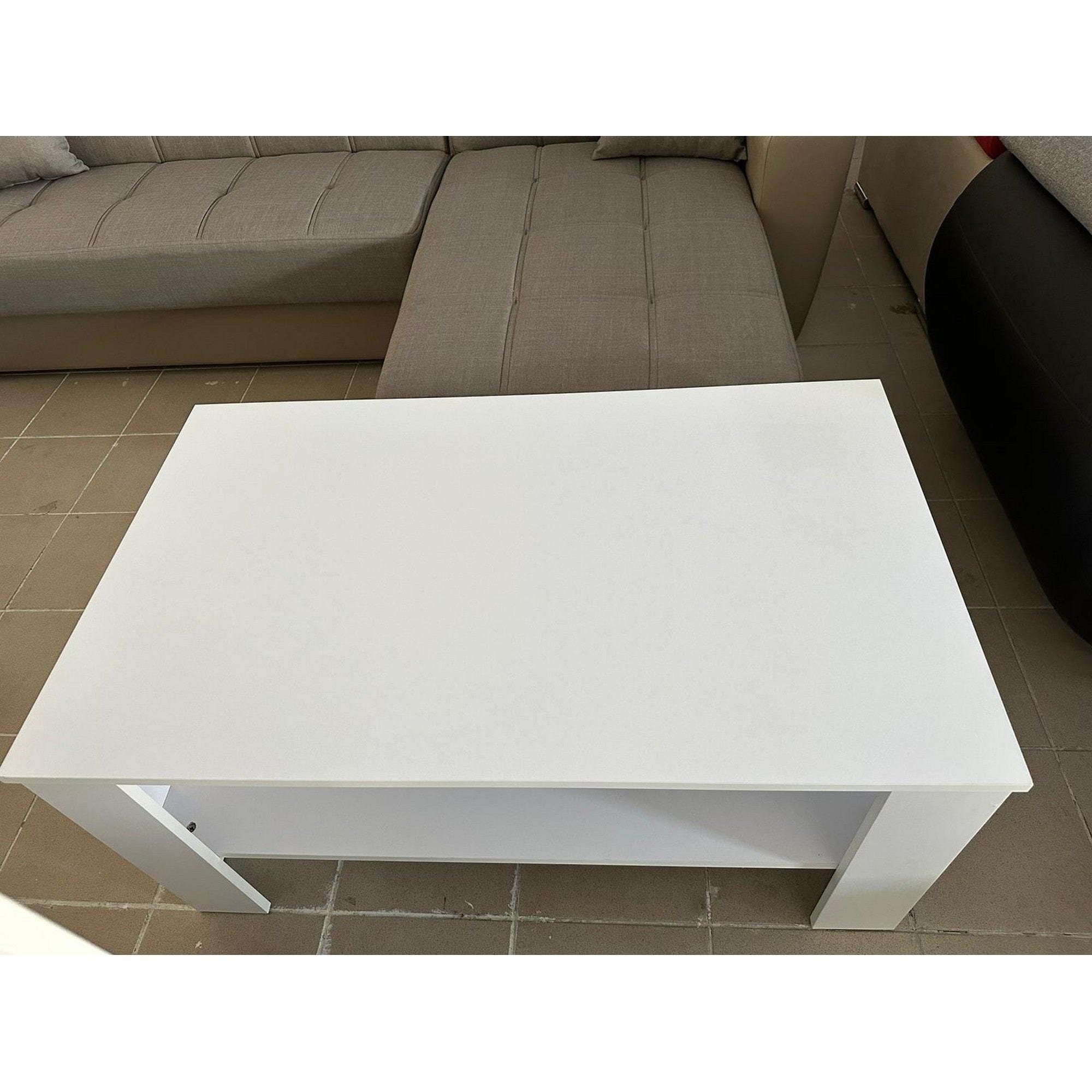 PRODUS RESIGILAT - Masuta cafea living alba Kwadro, 110X65X53 CM