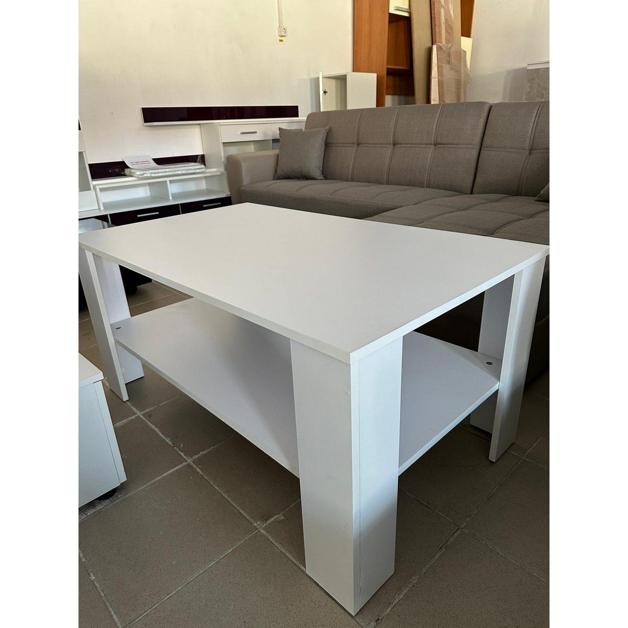 PRODUS RESIGILAT - Masuta cafea living alba Kwadro, 110X65X53 CM