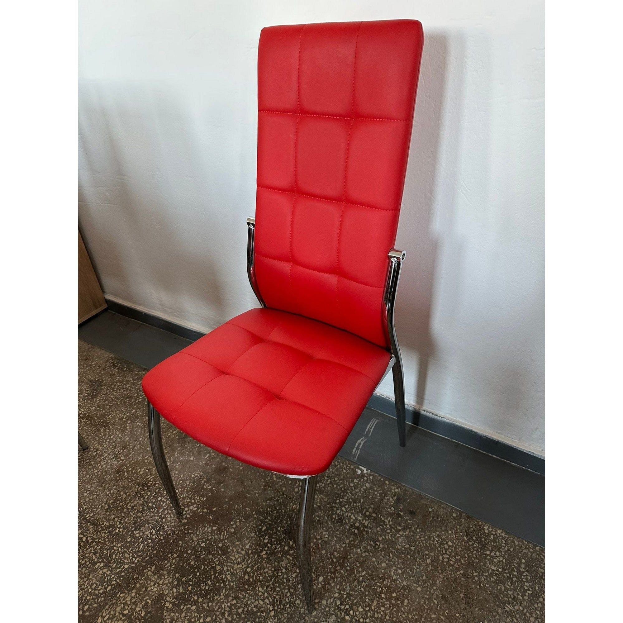 PRODUS RESIGILAT - Scaun B30, rosu/crom, piele ecologica/otel