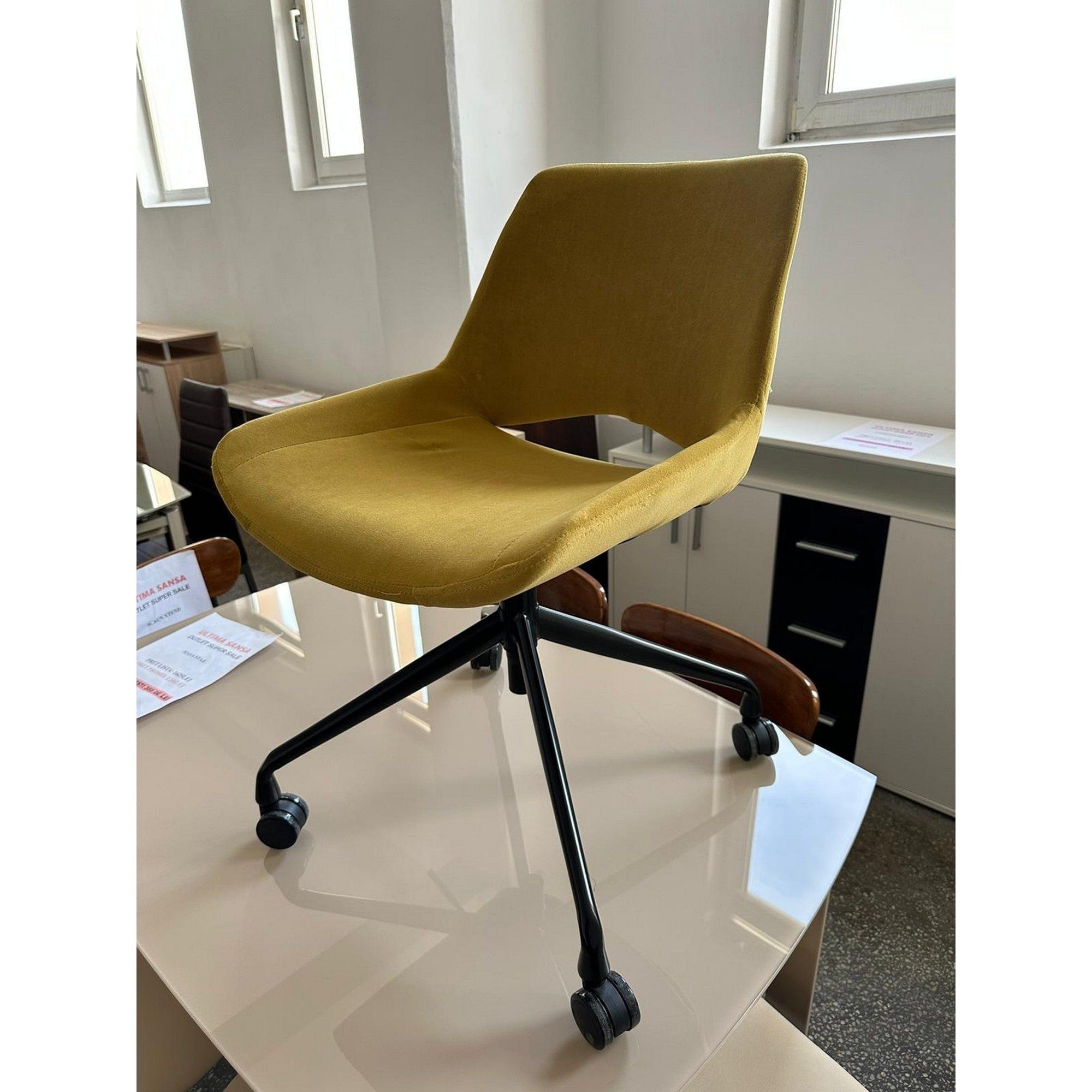 PRODUS RESIGILAT - Scaun de birou SCORPIO galben, 49/53x75/82x44/51 cm