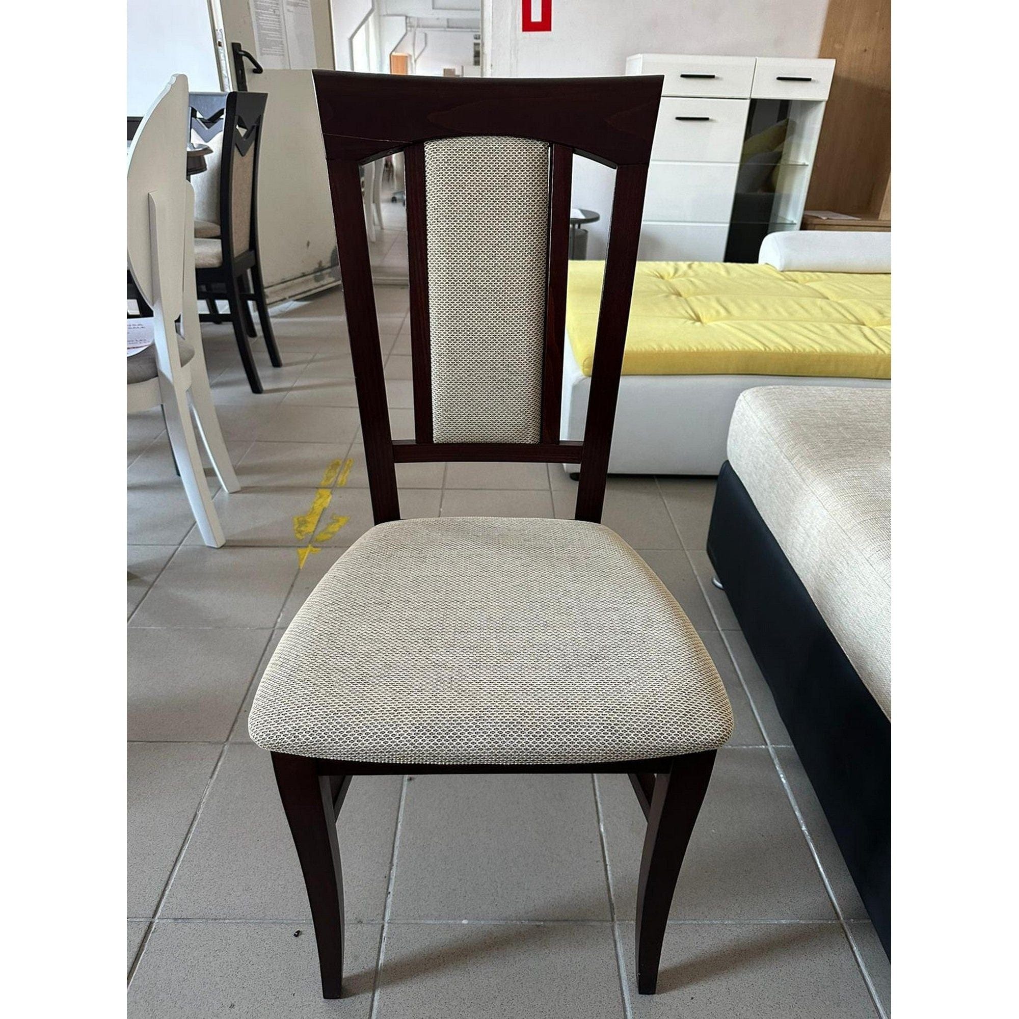 PRODUS RESIGILAT - Scaun Konrad, nuc/bej, stofa clasica/lemn de fag, 46x45x100 cm