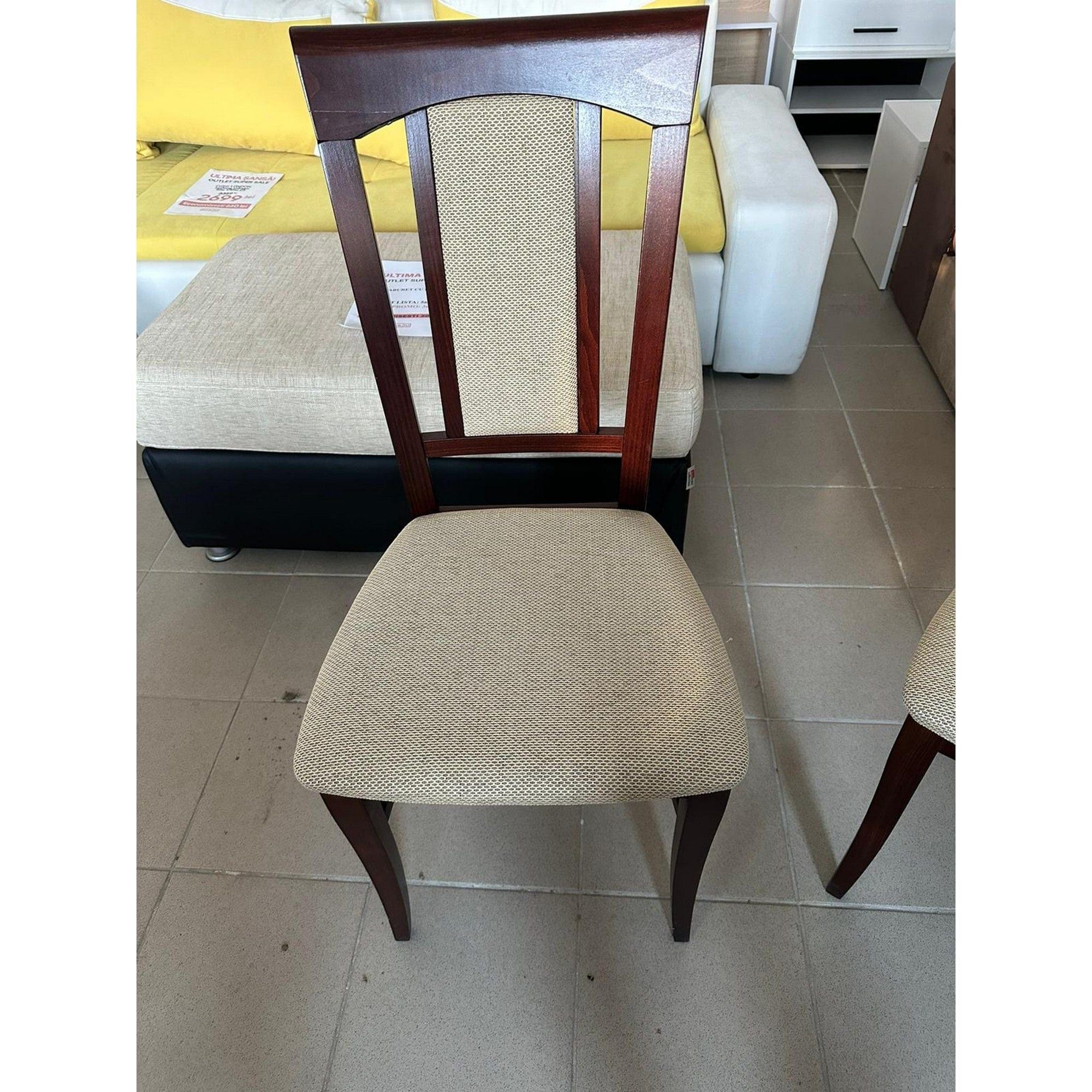 PRODUS RESIGILAT - Scaun Konrad, nuc/bej, stofa clasica/lemn de fag, 46x45x100 cm