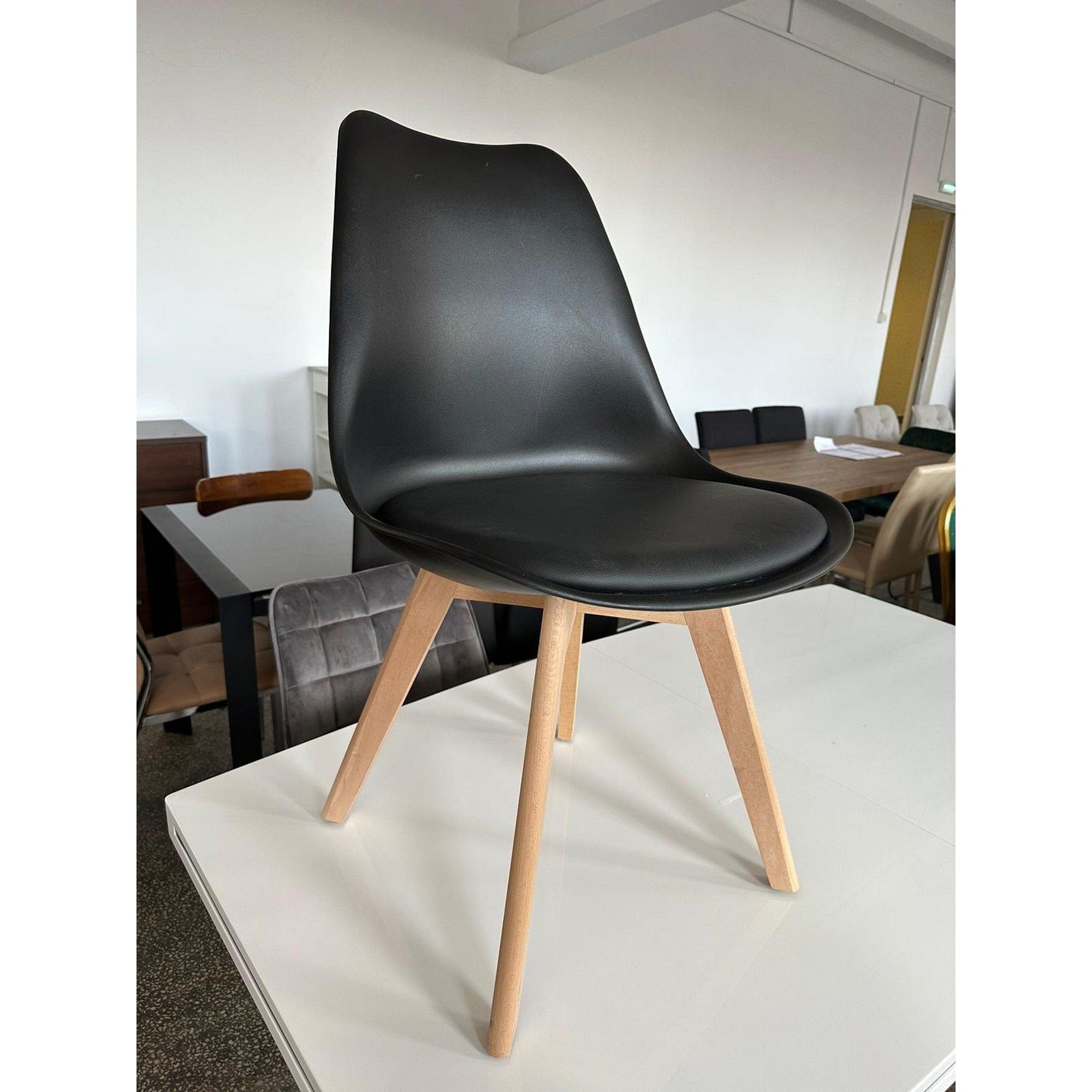 PRODUS RESIGILAT - Scaune dining lemn Kris, negru/stejar, 49X43X83