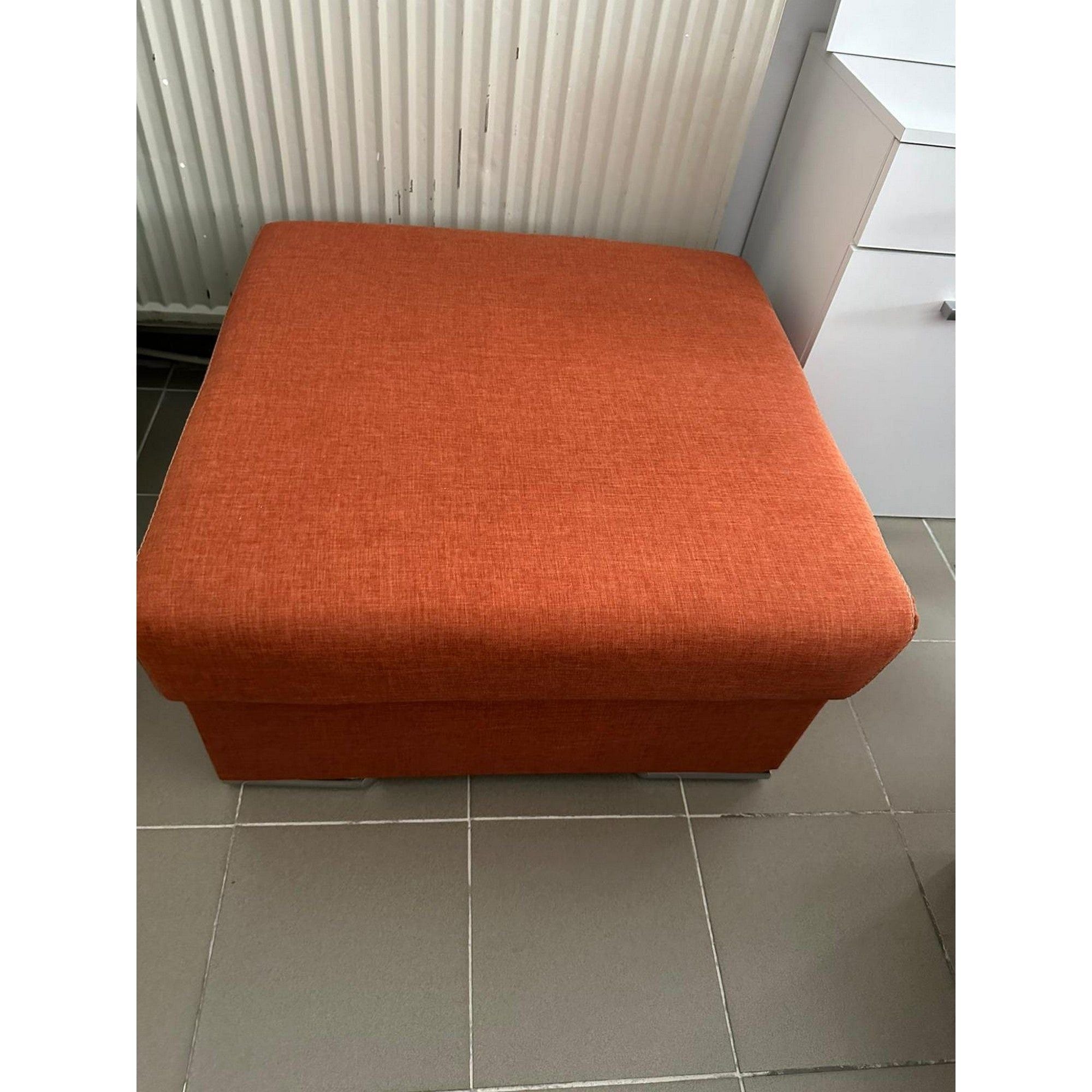PRODUS RESIGILAT - Taburet BELLAGIO, portocaliu, stofa clasica, 80x80x43 cm