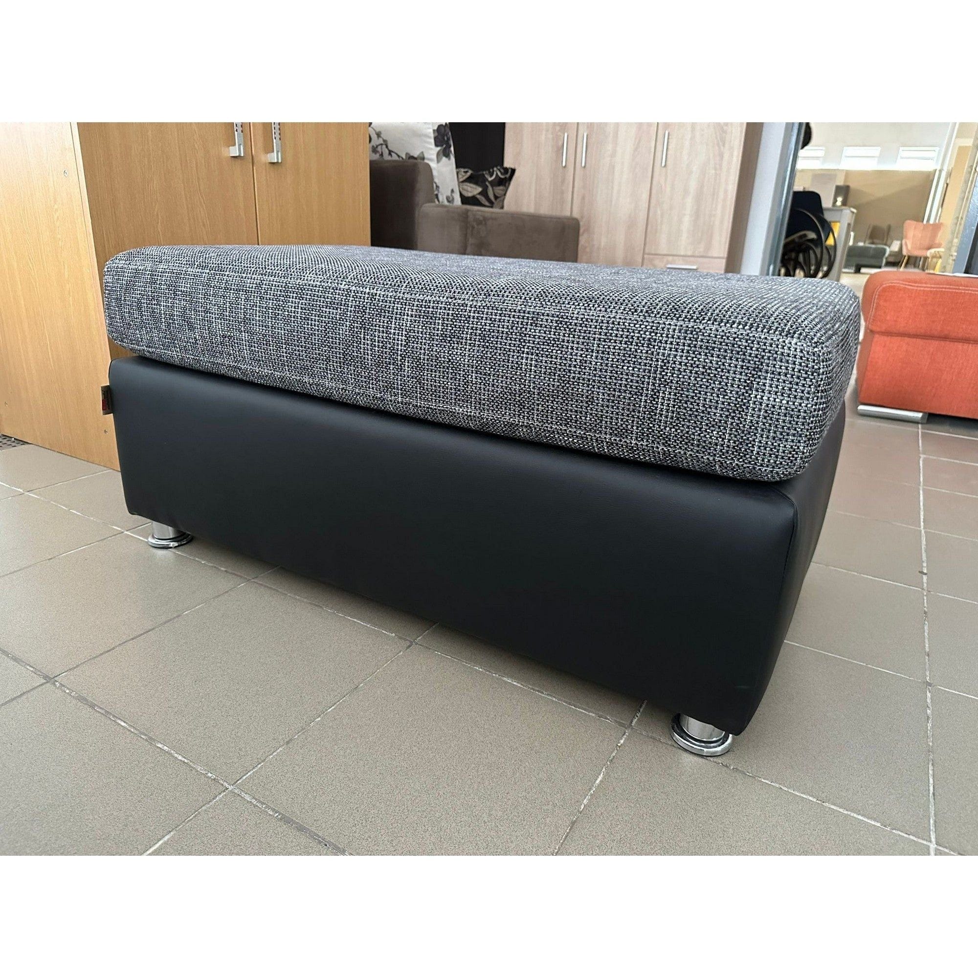 PRODUS RESIGILAT - Taburet T03GUGX00000000R2, gri/negru, piele ecologica/stofa, 100x60x45 cm