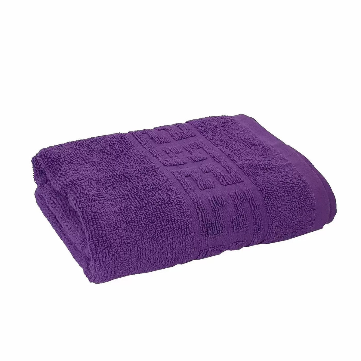 Prosop baie GREEK BORDER, mov, bumbac, 70x140 cm