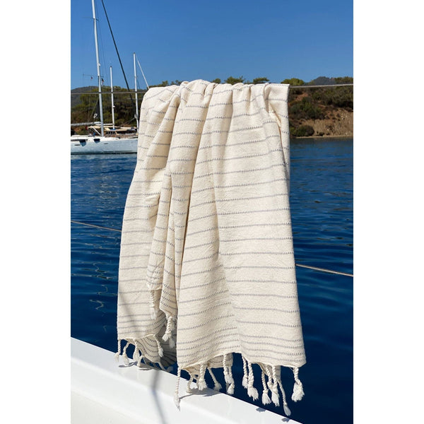 Prosop plaja 192DCH1591, crem, bumbac, 90x185 cm