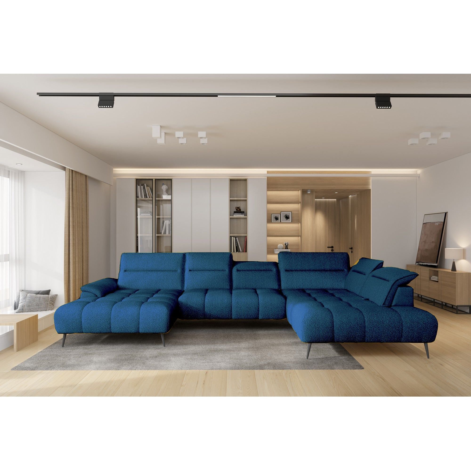 Coltar MONTANA XL, personalizabil materiale gama Oferta Avantaj, cu reglaj electric si tetiere reglabile, 389x220x97 cm