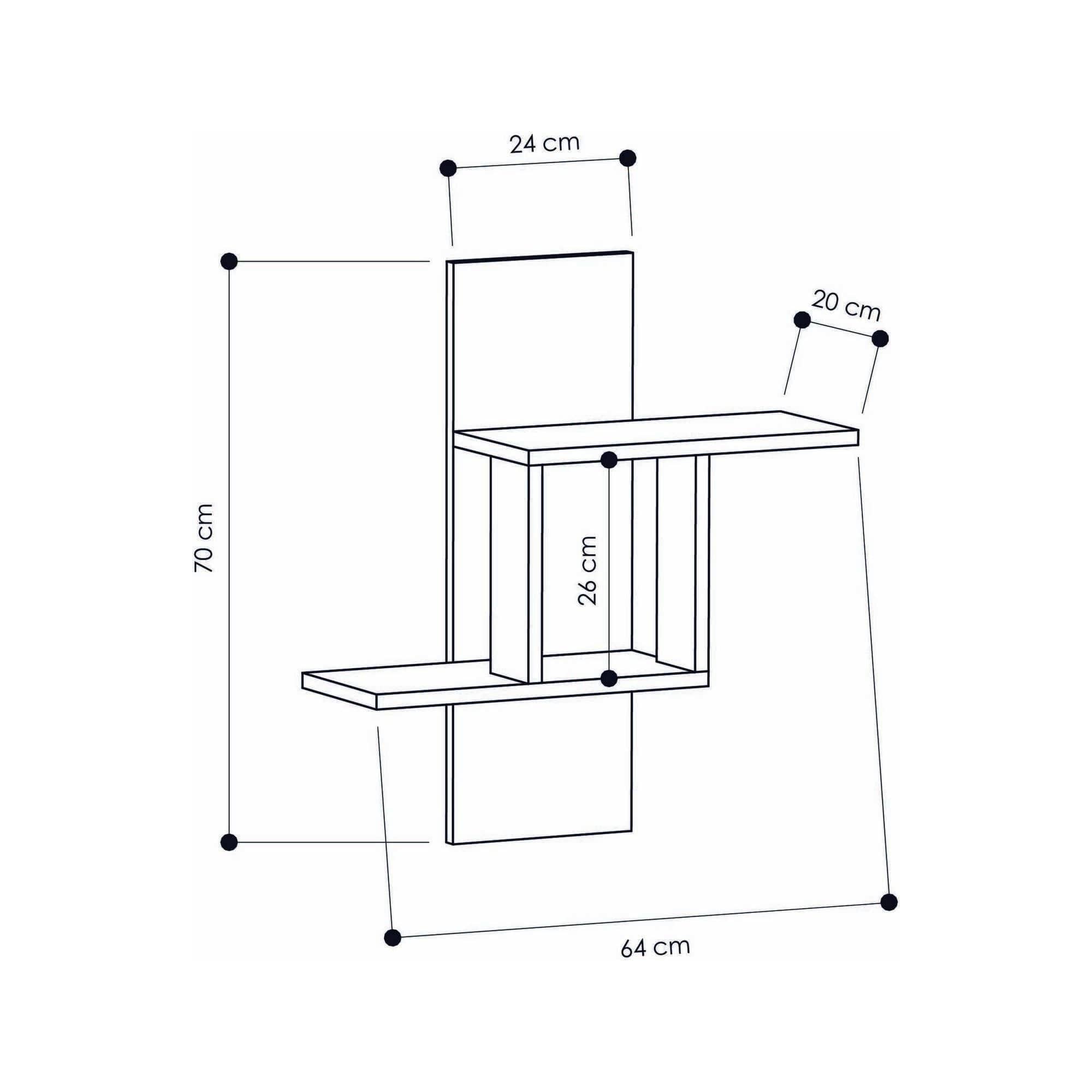 Raft MILL, stejar sonoma, PAL melaminat, 64x20x70 cm