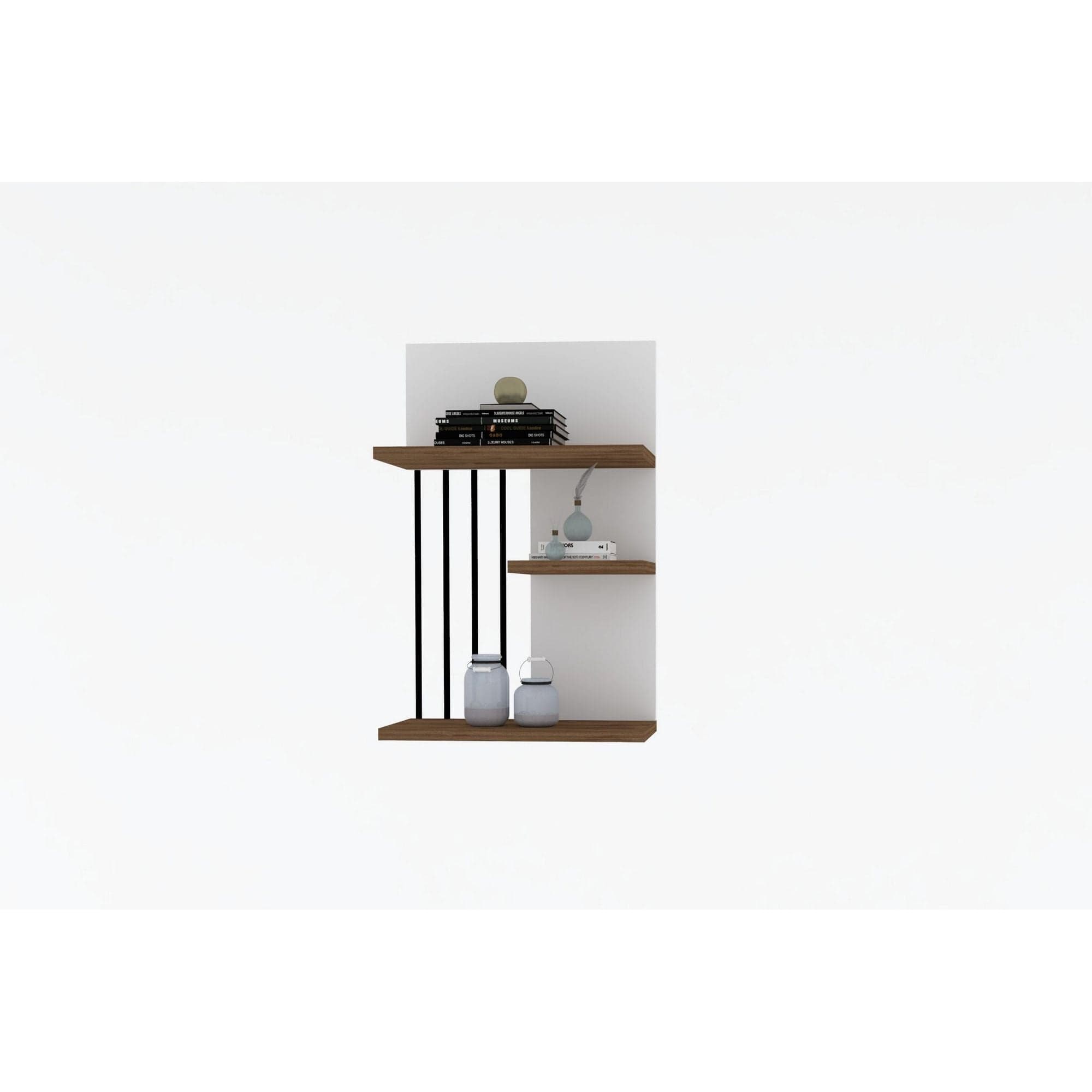 Raft NEZMA, alb/nuc, PAL melaminat, 40x21x60 cm