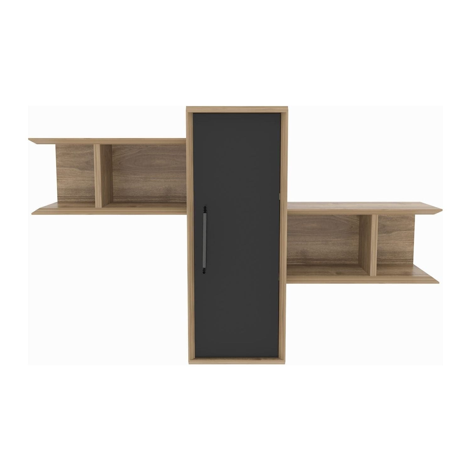 Raft OLIDA, nuc/negru, PAL melaminat, 119x35x52 cm