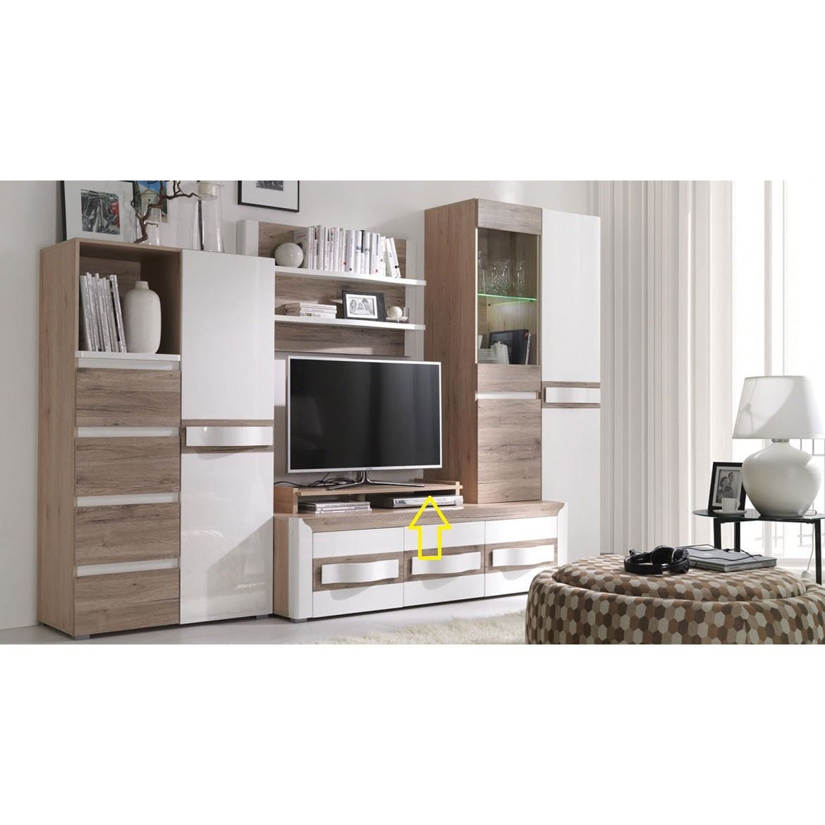 Raft PASSIONATA PS7, maro deschis, PAL laminat, 98x37x14 cm