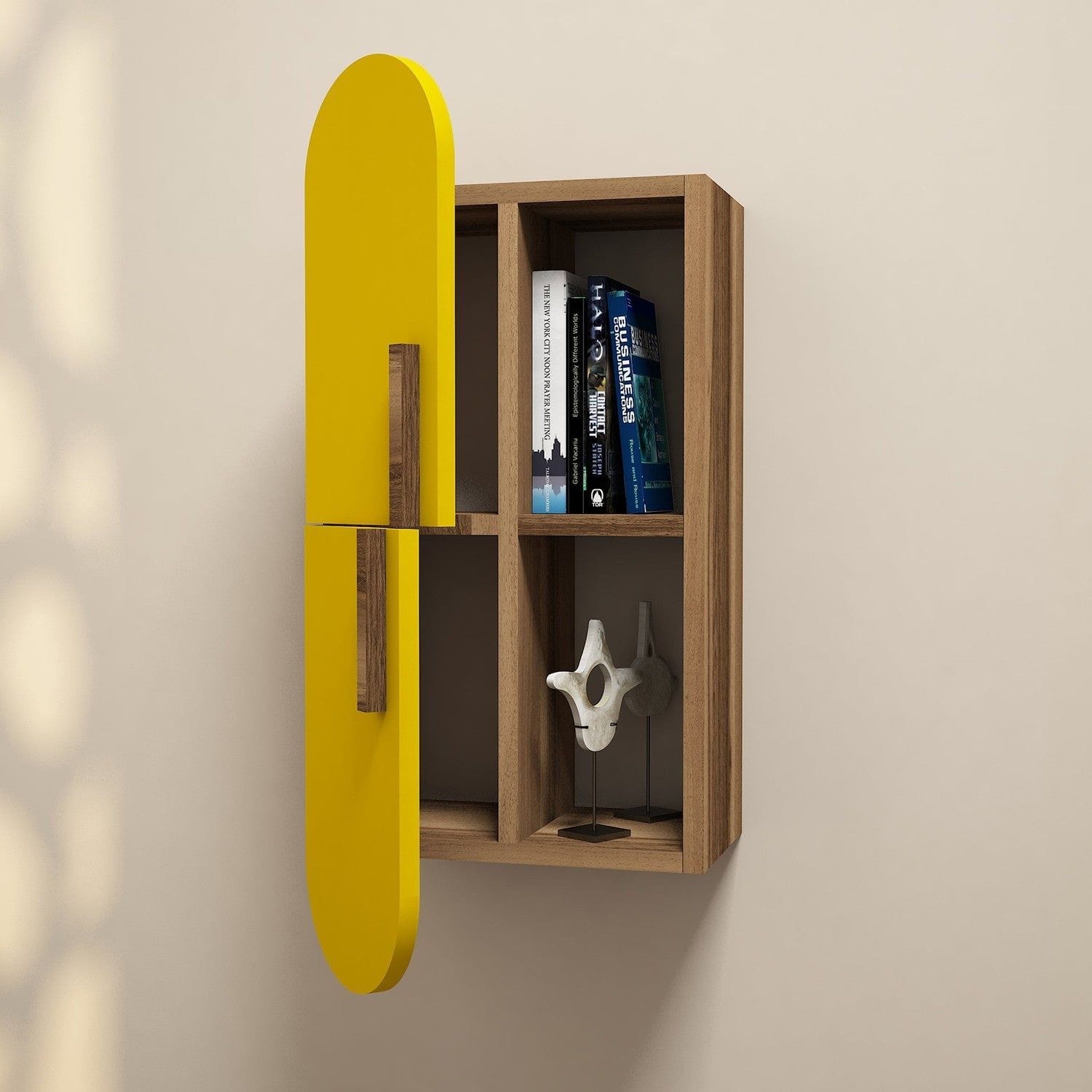 Raft ROSE, nuc/galben, PAL melaminat, 35x22x60 cm