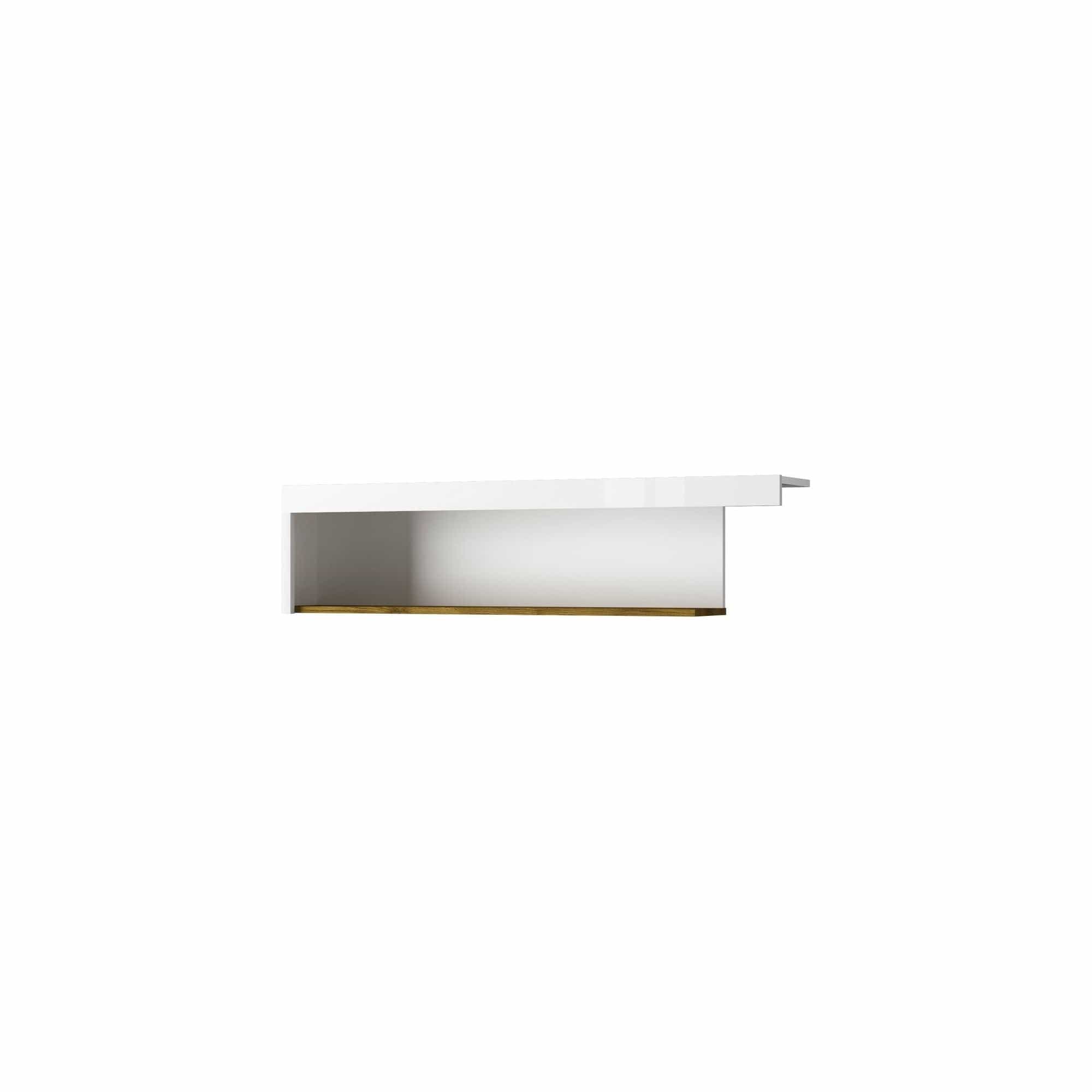 Raft TORINO, alb lucios, 130x22x31 cm