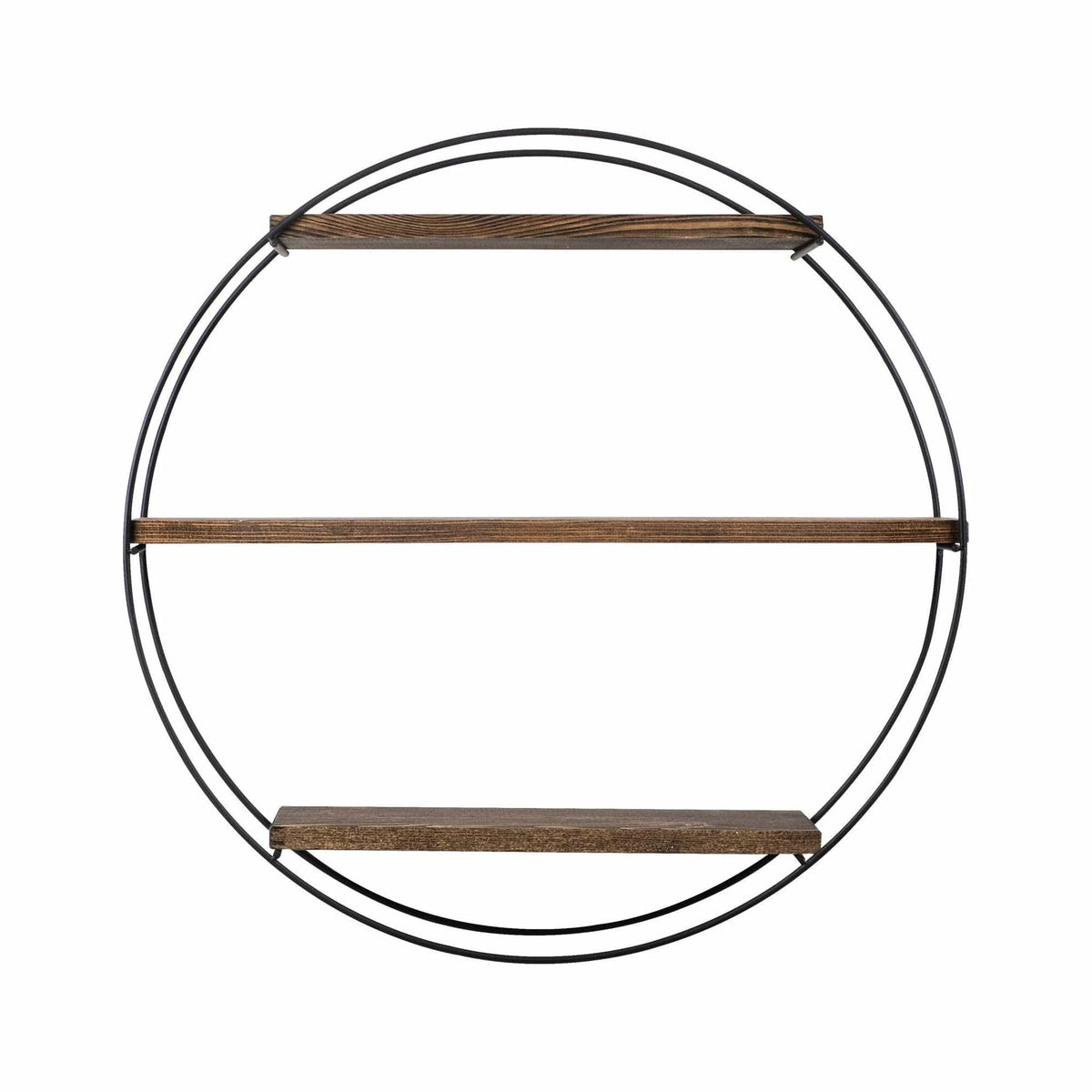 Raft TULIPA, nuc/negru, lemn/metal, 60x15x60 cm