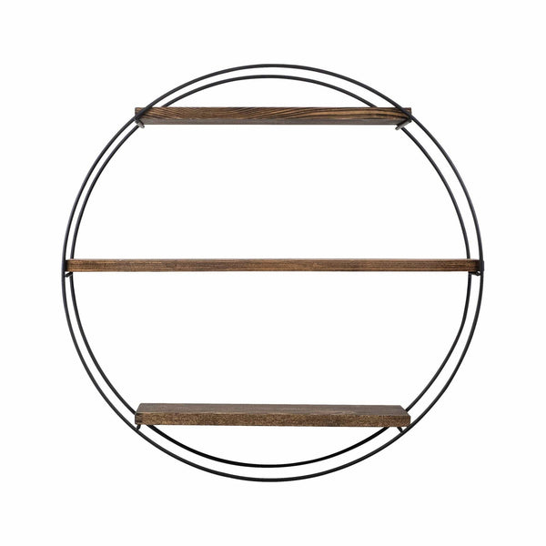 Raft TULIPA, nuc/negru, lemn/metal, 60x15x60 cm