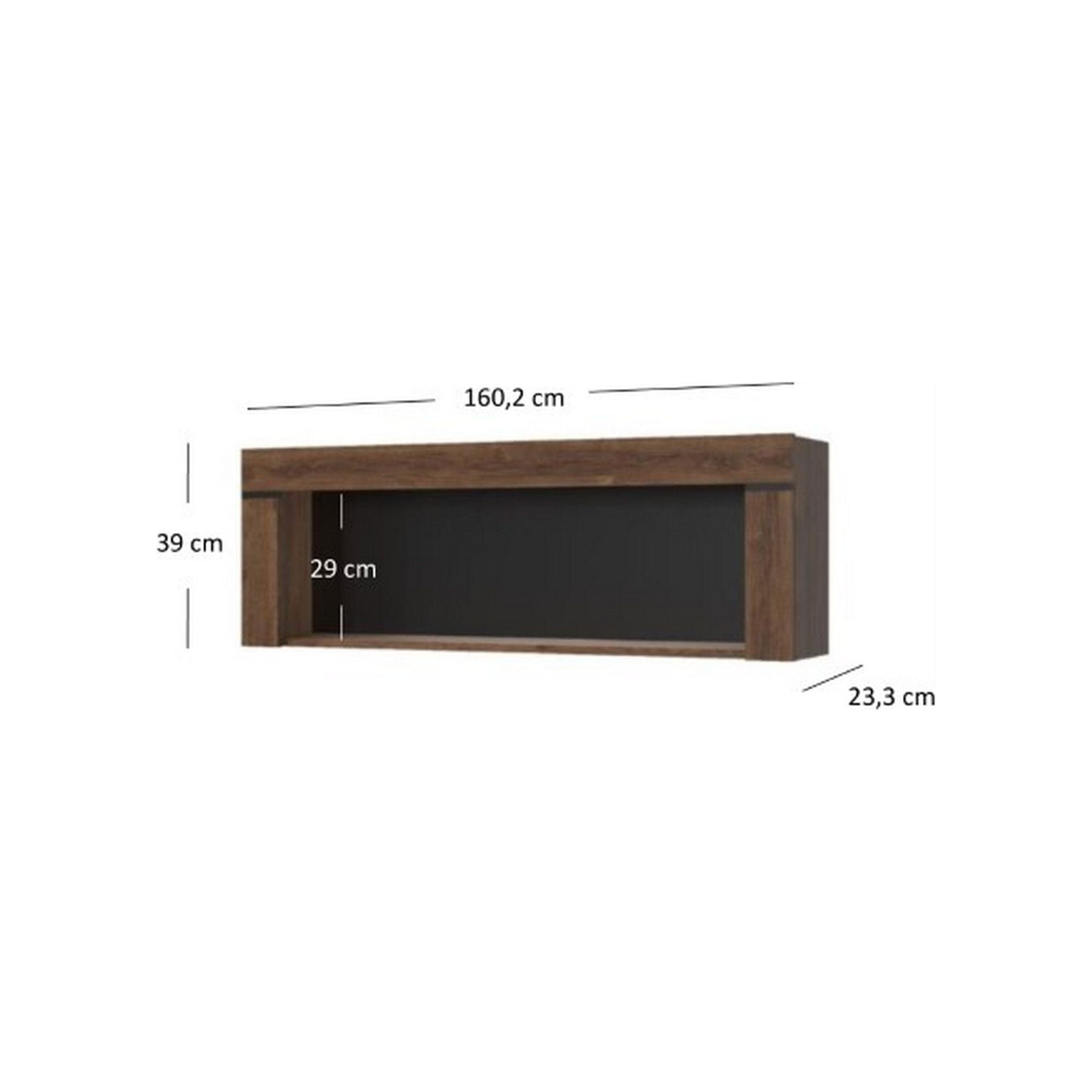Raft BRASS, stejar brun, PAL, 160x23x39 cm