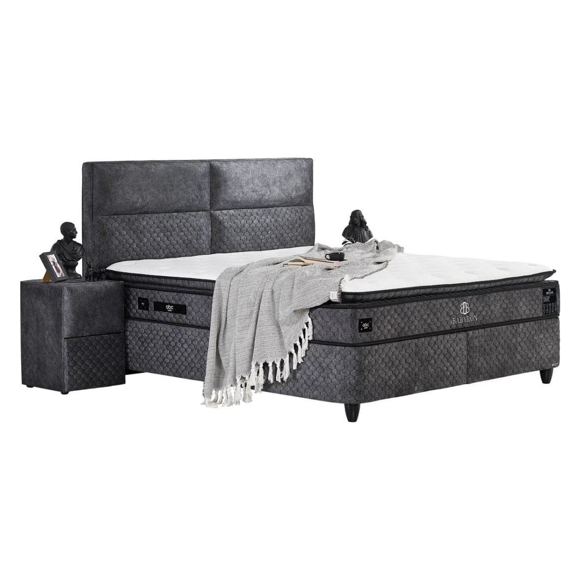 Saltea BABYLON, alb/gri, 160x200 cm