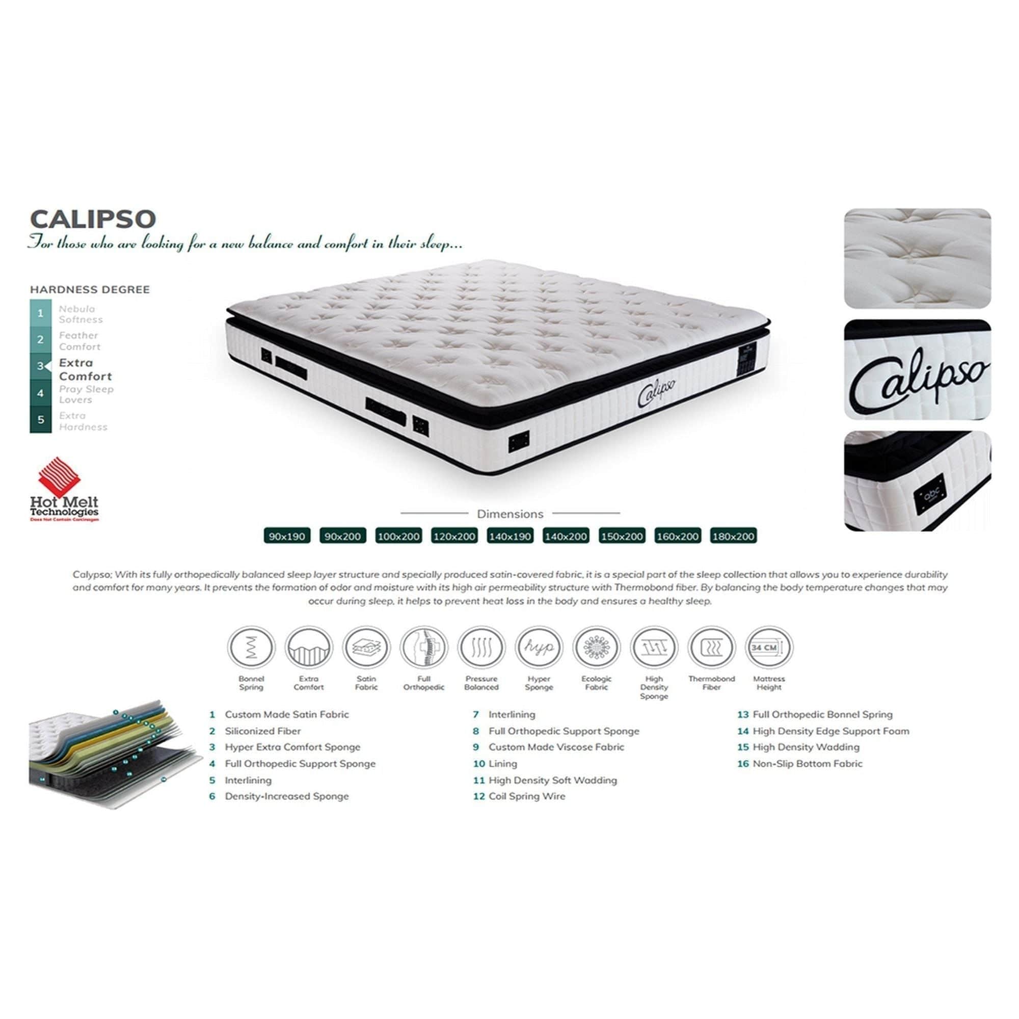 Saltea CALIPSO, alb/negru, 160x200 cm