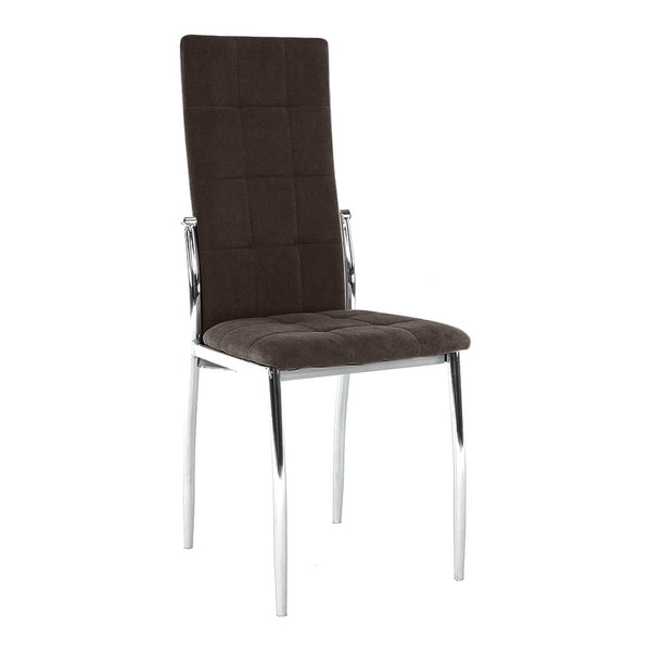 Scaun ADORA NEW, maro inchis/crom, stofa clasica/metal, 42x51x99 cm