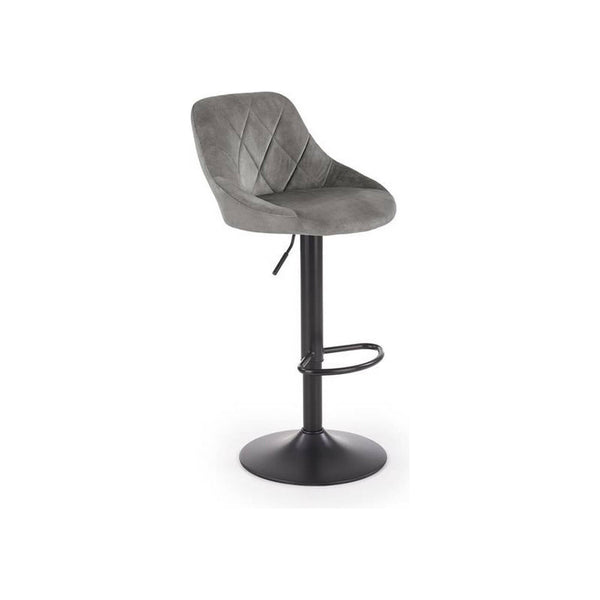 Scaun bar H101, stofa catifelata gri - Bluvel 14, 47x45x106 cm