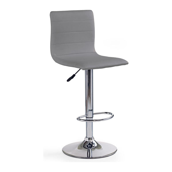 Scaun bar H21, gri/crom, piele ecologica/otel, 40x42x93/115 cm