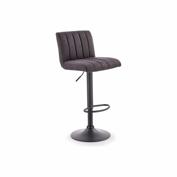 Scaun bar H89, gri inchis, piele ecologica/otel, 41x48x88/108 cm